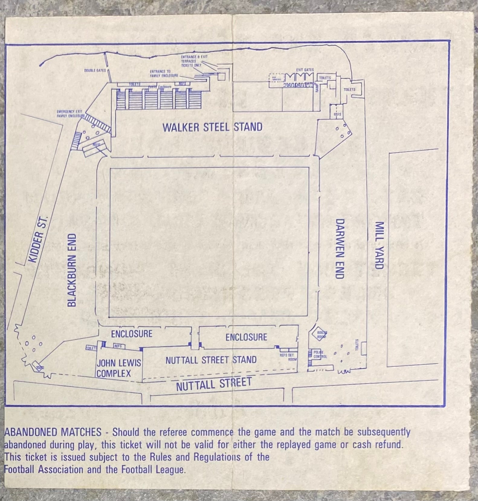 1989/90 ORIGINAL DIVISION TWO TICKET BLACKBURN ROVERS V LEEDS UNITED