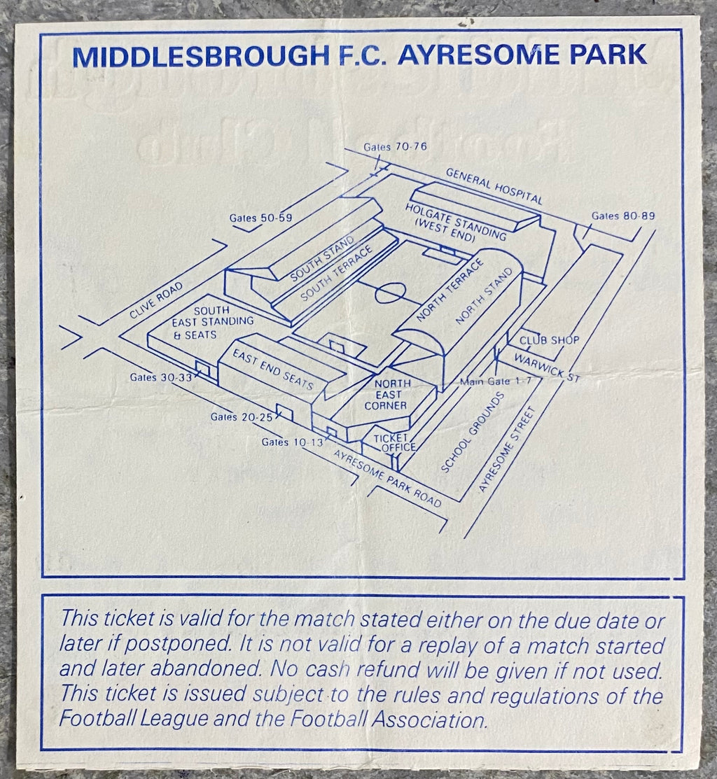 1992/93 ORIGINAL FA CUP 4TH ROUND TICKET MIDDLESBROUGH V NOTTINGHAM FOREST