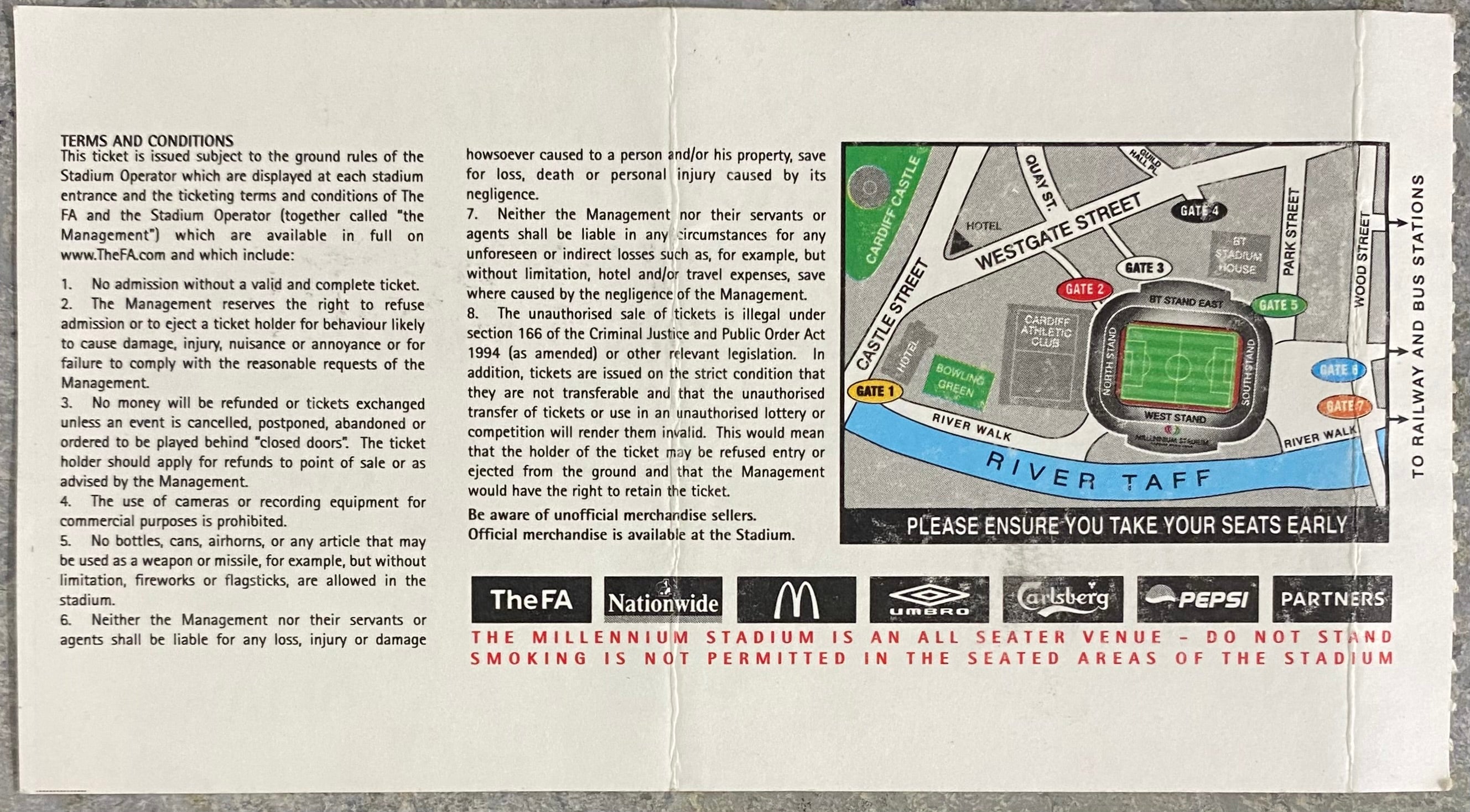 2005 ORIGINAL FA COMMUNITY SHIELD TICKET CHELSEA V ARSENAL @CARDIFF
