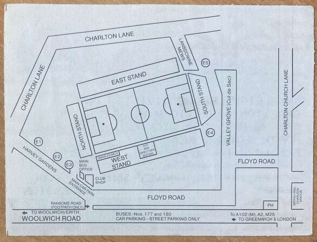 1993/94 ORIGINAL DIVISION 1 TICKET CHARLTON ATHLETIC V WEST BROMWICH ALBION