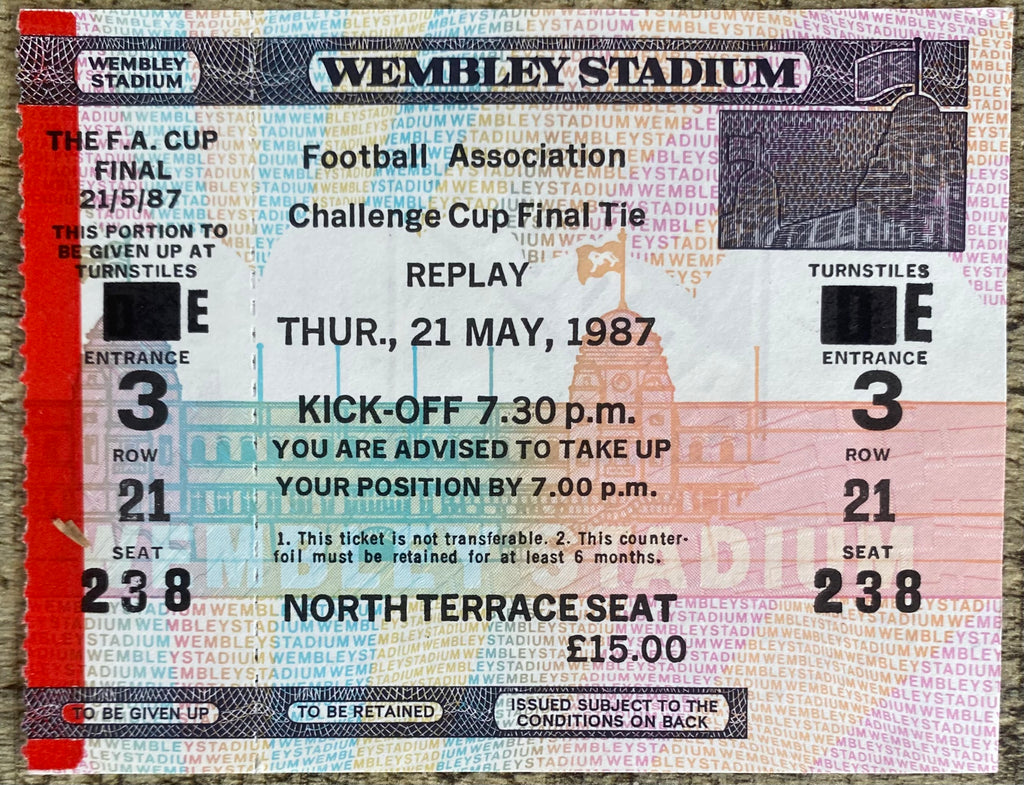 1987 ORIGINAL FA CUP FINAL REPLAY TICKET COVENTRY CITY V TOTTENHAM HOTSPUR
