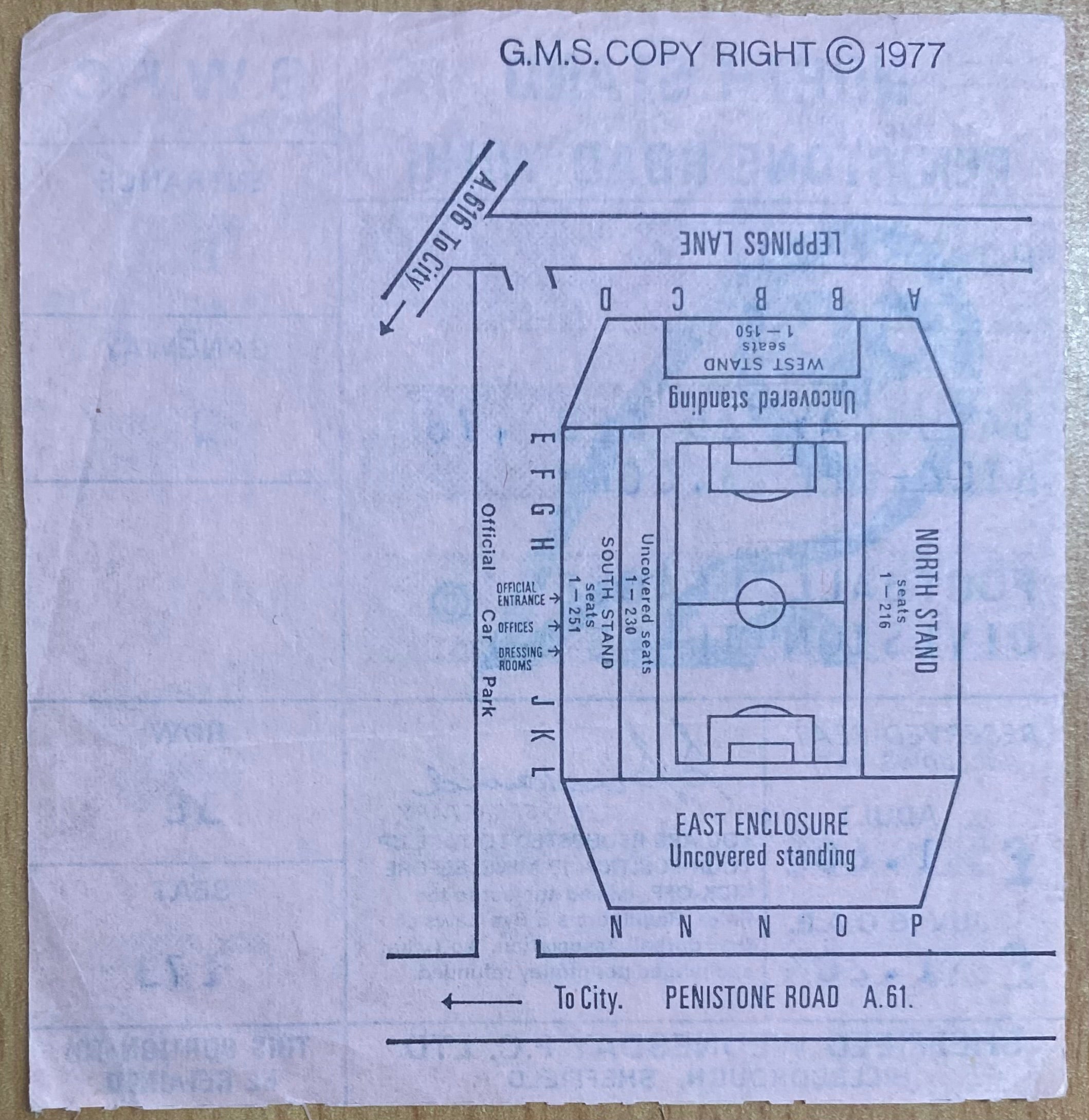 1977/78 ORIGINAL DIVISION 3 TICKET SHEFFIELD WEDNESDAY V PORTSMOUTH