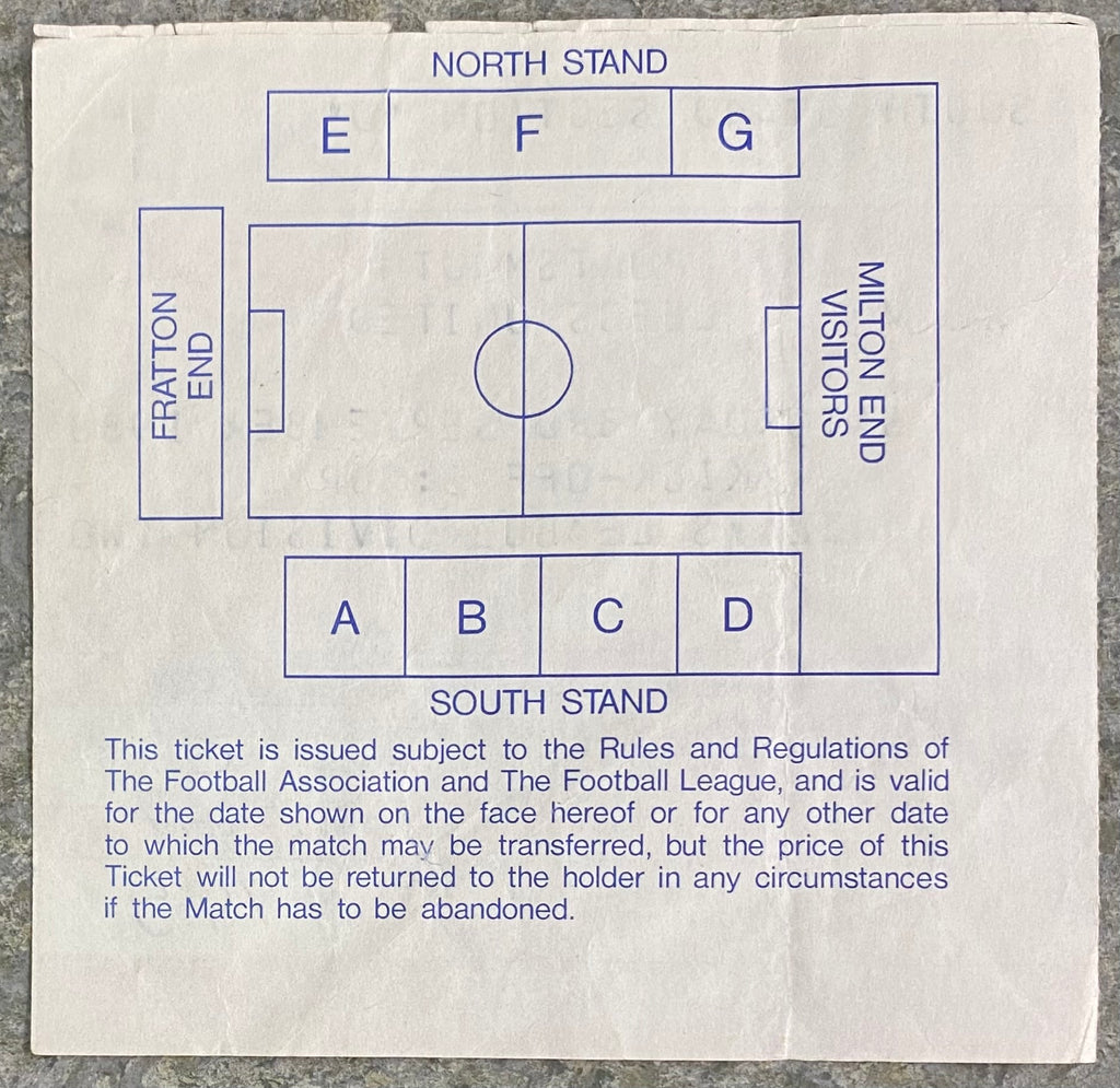 1988/89 ORIGINAL DIVISION 2 TICKET PORTSMOUTH V LEEDS UNITED