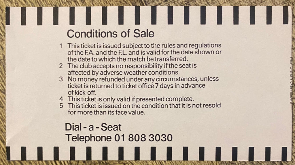 1986/87 ORIGINAL FA CUP 5TH ROUND TICKET TOTTENHAM HOTSPUR V NEWCASTLE UNITED