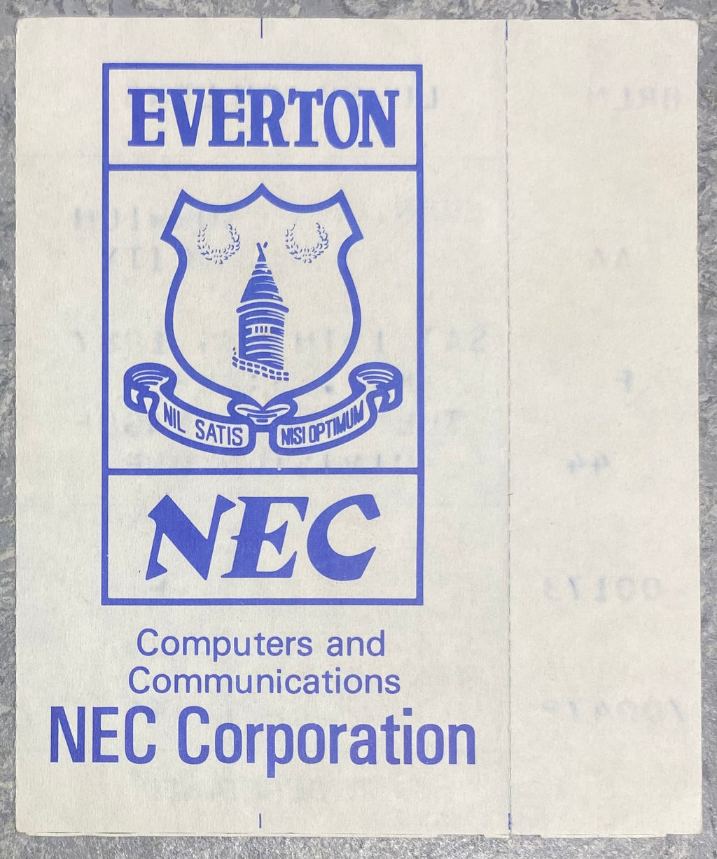 1987/88 ORIGINAL DIVISION ONE TICKET EVERTON V NORWICH CITY