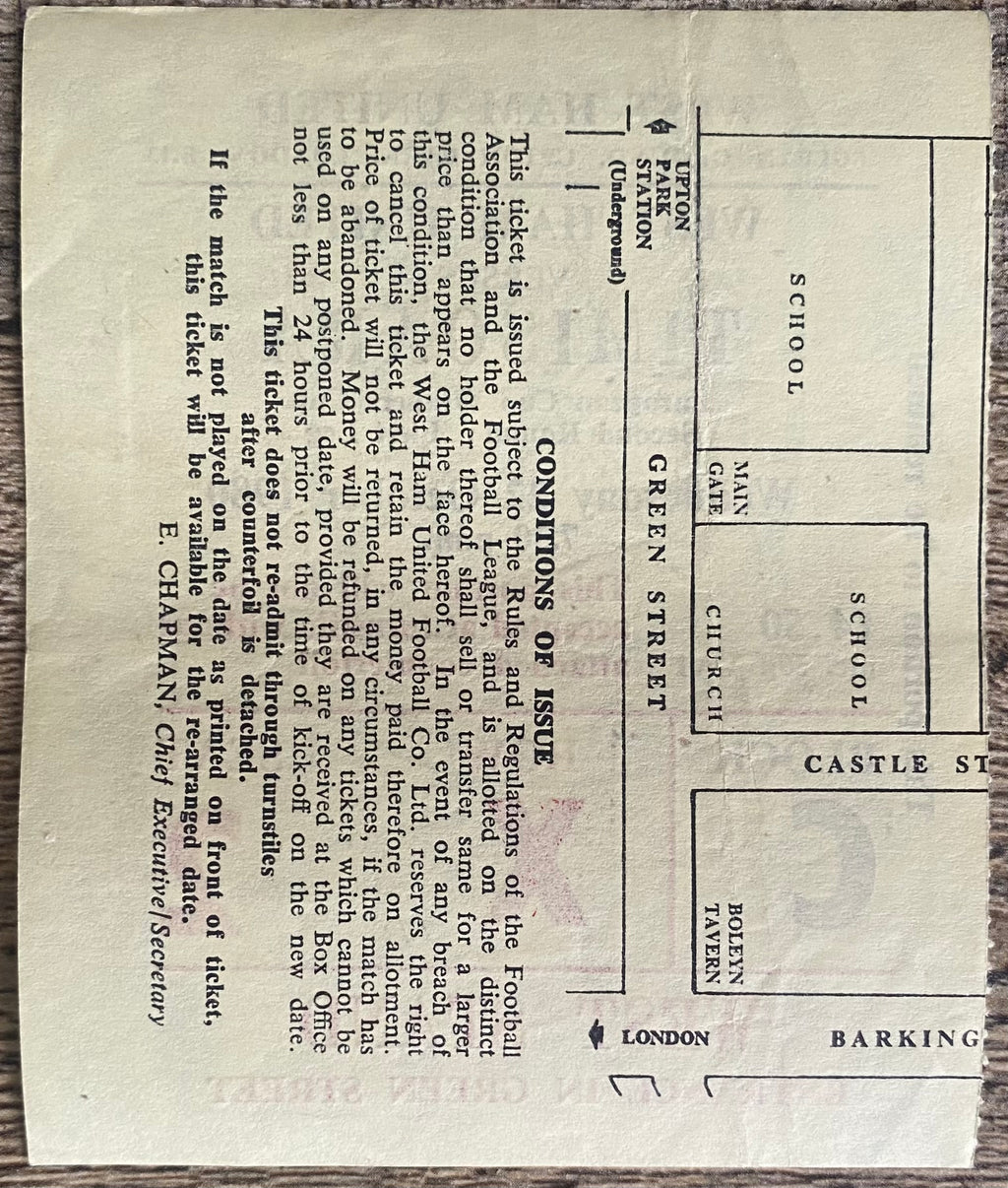 1980/81 ORIGINAL EUROPEAN CUP WINNERS CUP 2ND ROUND 1ST LEG TICKET WEST HAM UNITED V TIMISOARA