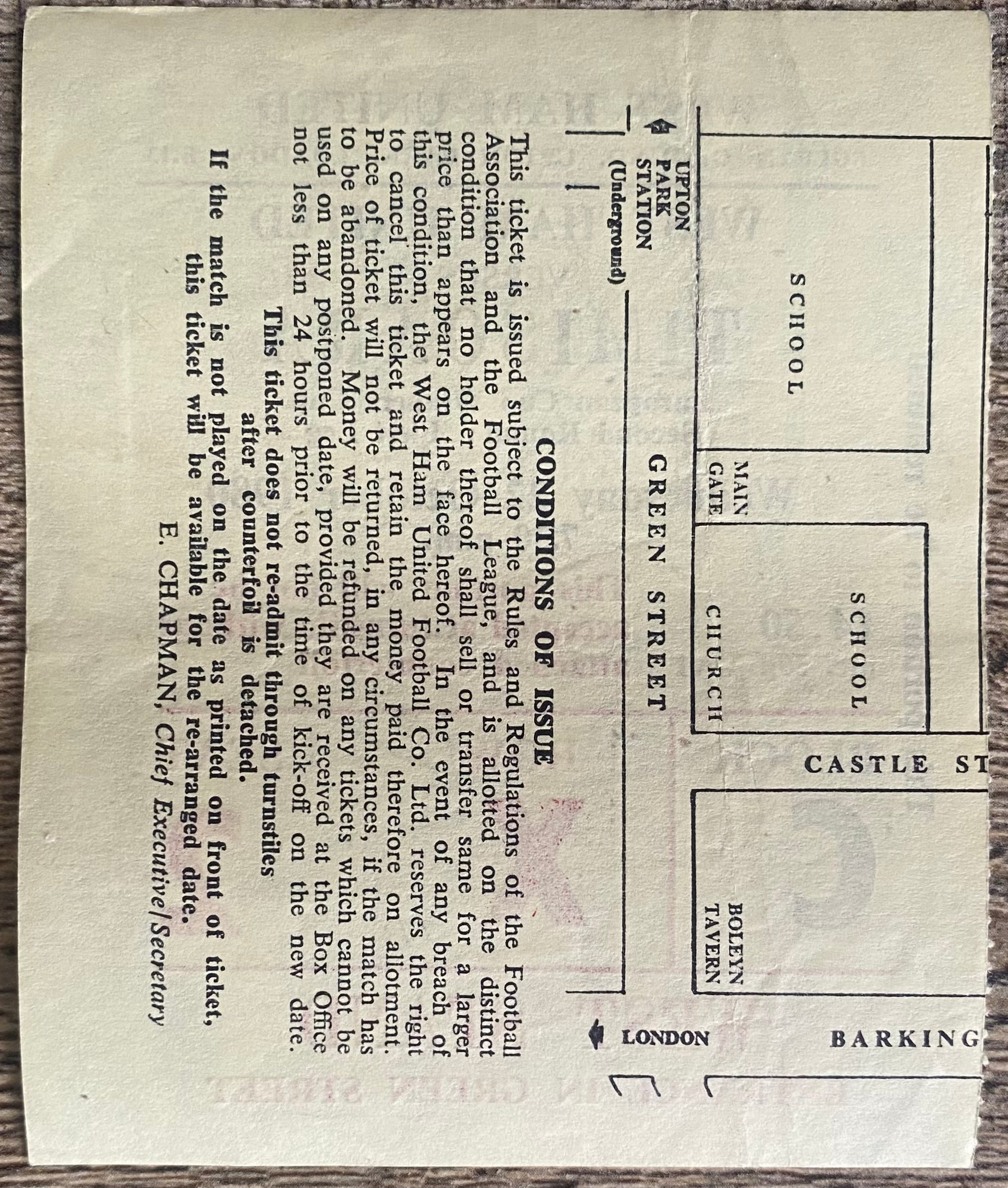 1980/81 ORIGINAL EUROPEAN CUP WINNERS CUP 2ND ROUND 1ST LEG TICKET WEST HAM UNITED V TIMISOARA