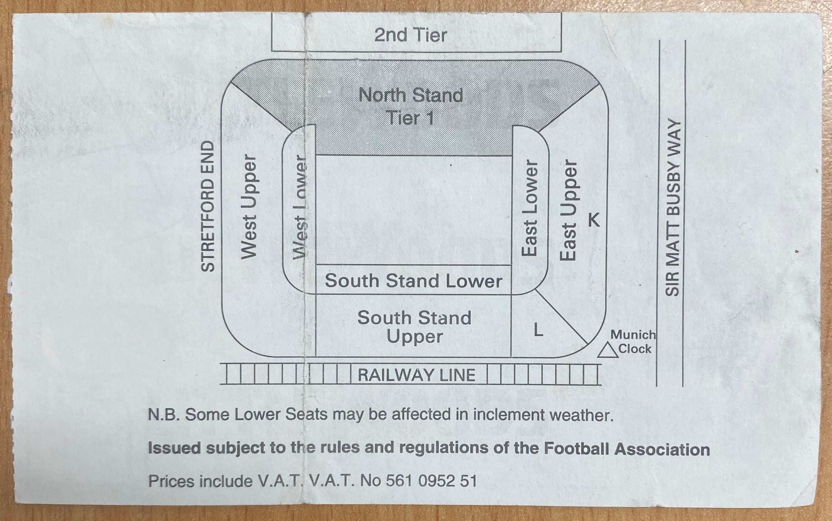 1996 ORIGINAL FA CUP SEMI FINAL TICKET LIVERPOOL V ASTON VILLA @ OLD TRAFFORD