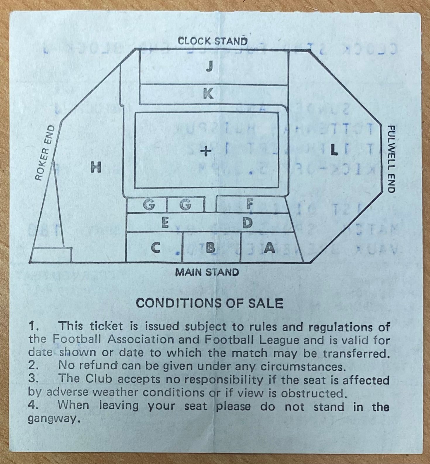 1982/83 ORIGINAL DIVISION ONE TICKET SUNDERLAND V TOTTENHAM HOTSPUR