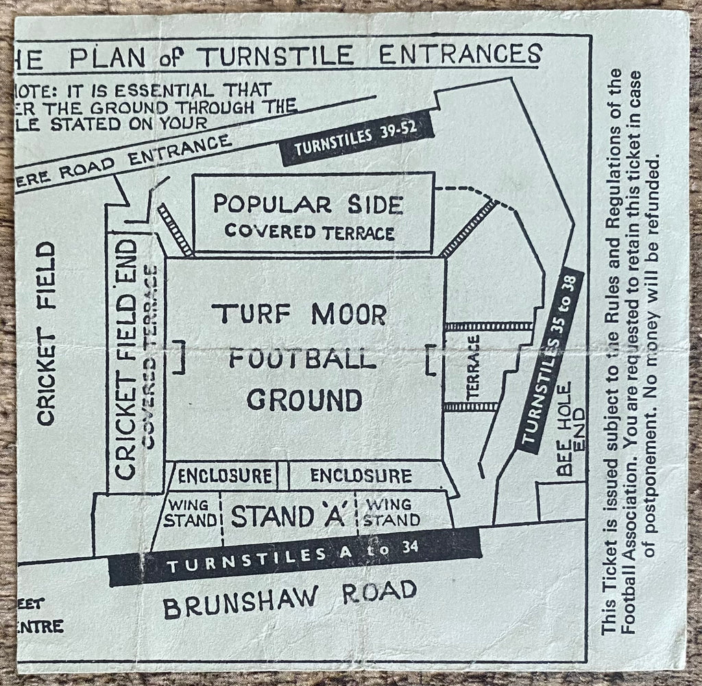1966/67 ORIGINAL FA CUP 3RD ROUND TICKET BURNLEY V EVERTON
