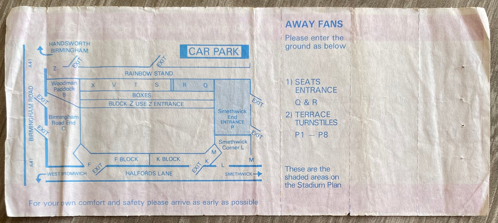 1990/91 ORIGINAL DIVISION 2 UNUSED TICKET WEST BROMWICH ALBION V CHARLTON ATHLETIC