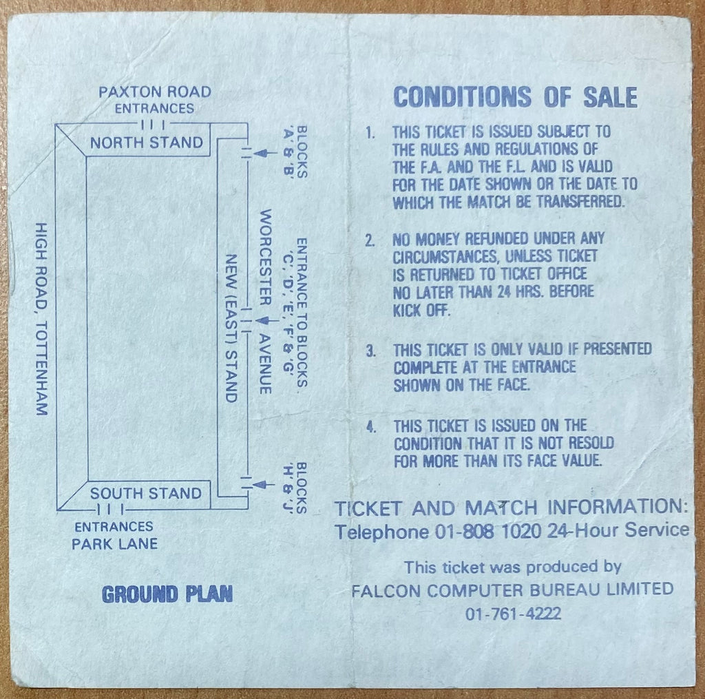 1980/81 ORIGINAL FA CUP 5TH ROUND TICKET TOTTENHAM HOTSPUR V COVENTRY CITY