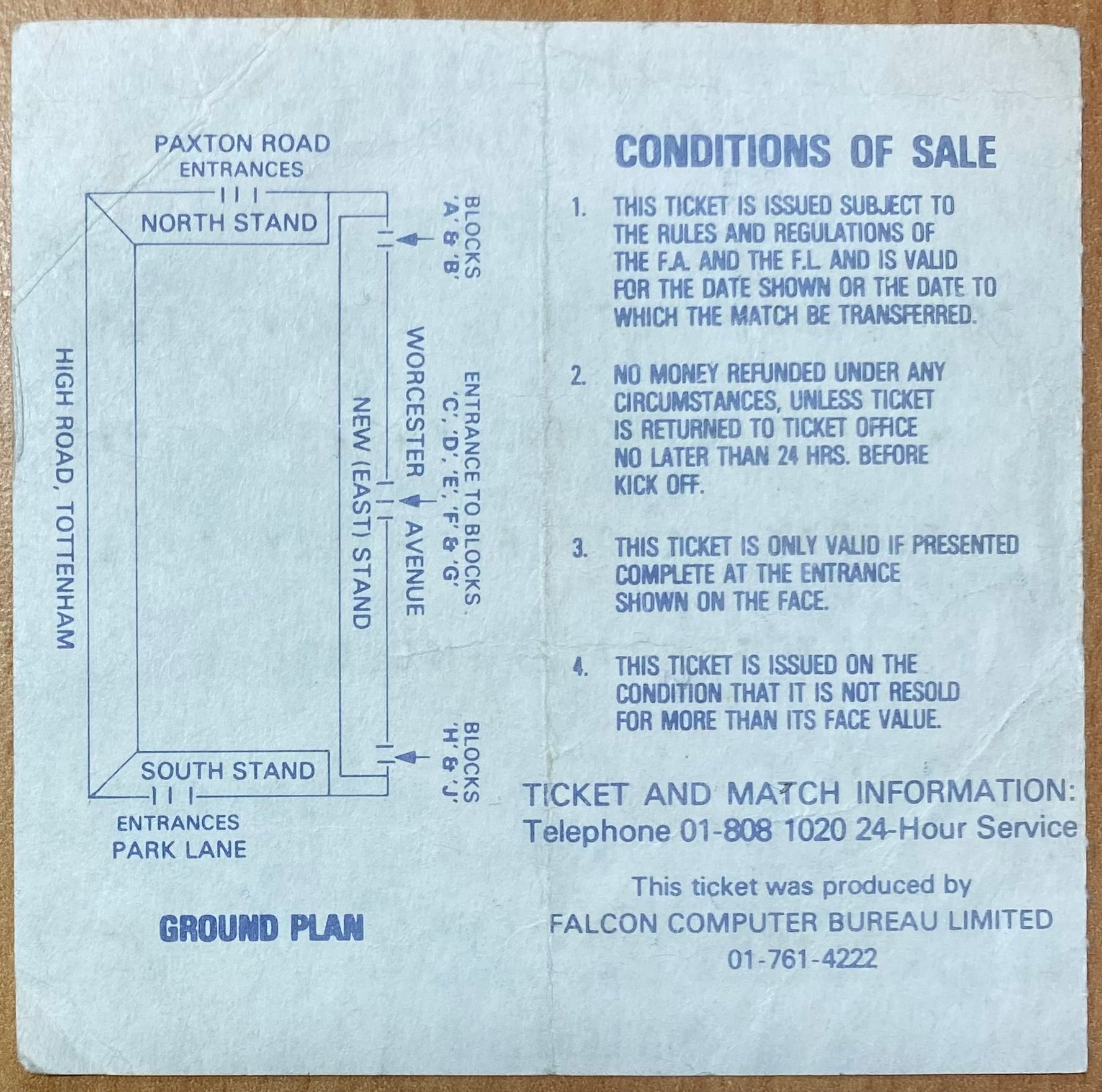 1980/81 ORIGINAL FA CUP 5TH ROUND TICKET TOTTENHAM HOTSPUR V COVENTRY CITY