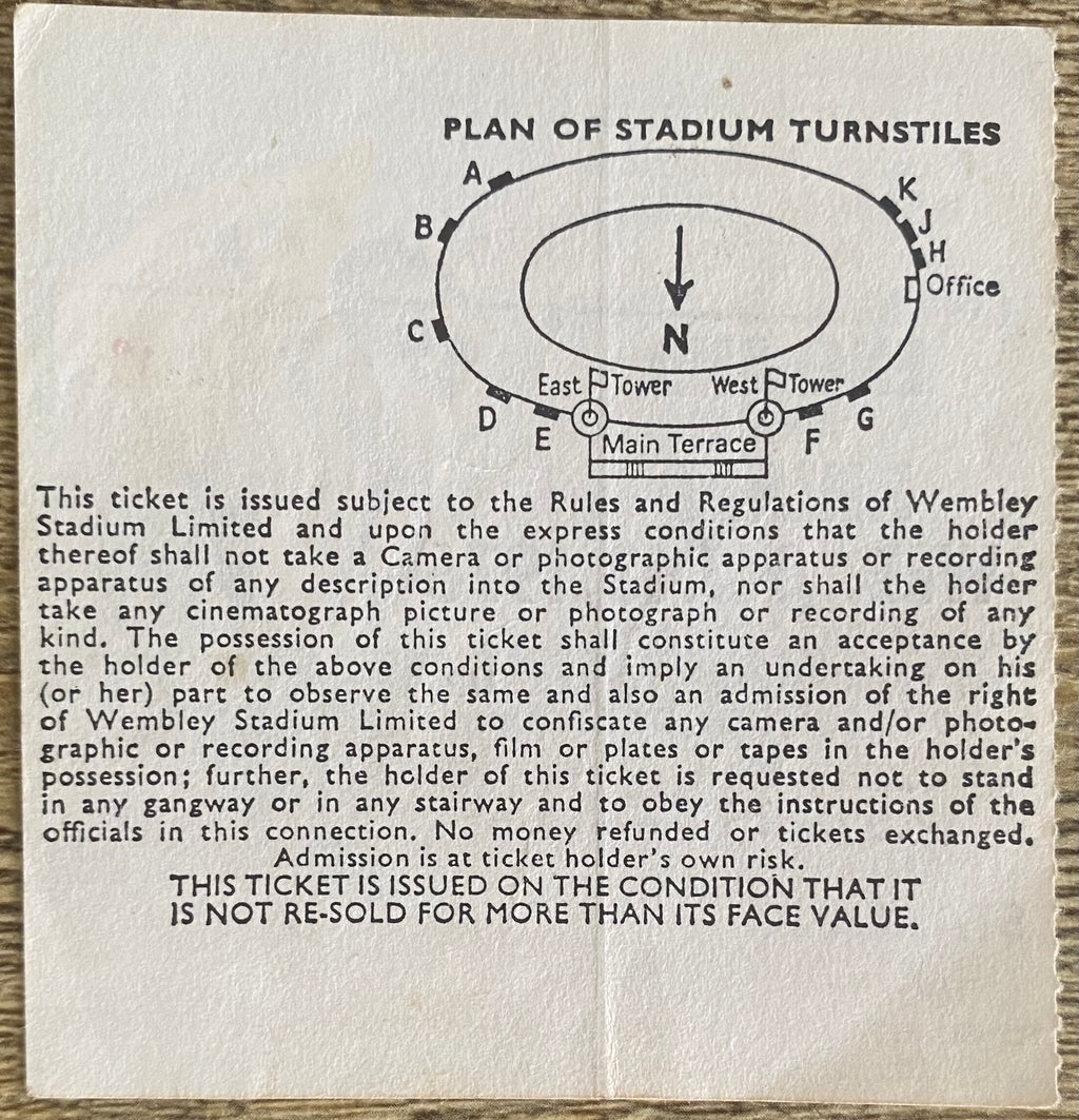 1976 ORIGINAL WORLD CUP QUALIFYING TICKET ENGLAND V FINLAND