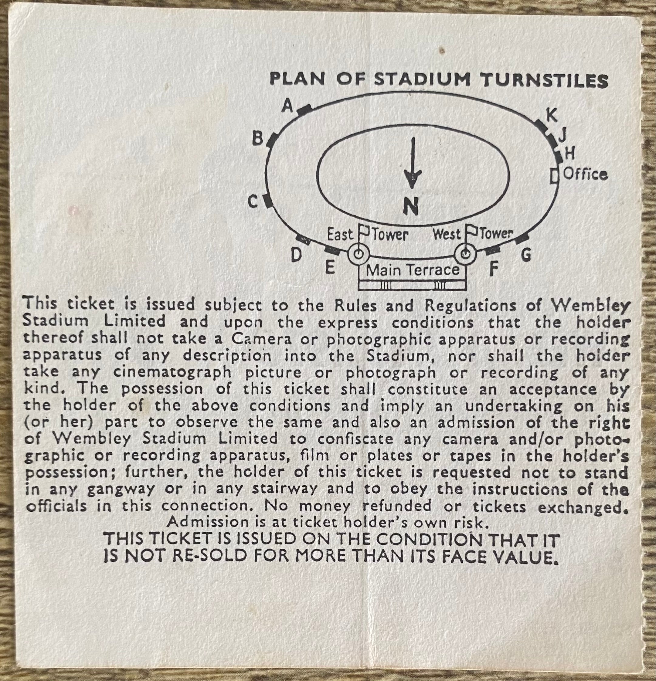 1976 ORIGINAL WORLD CUP QUALIFYING TICKET ENGLAND V FINLAND