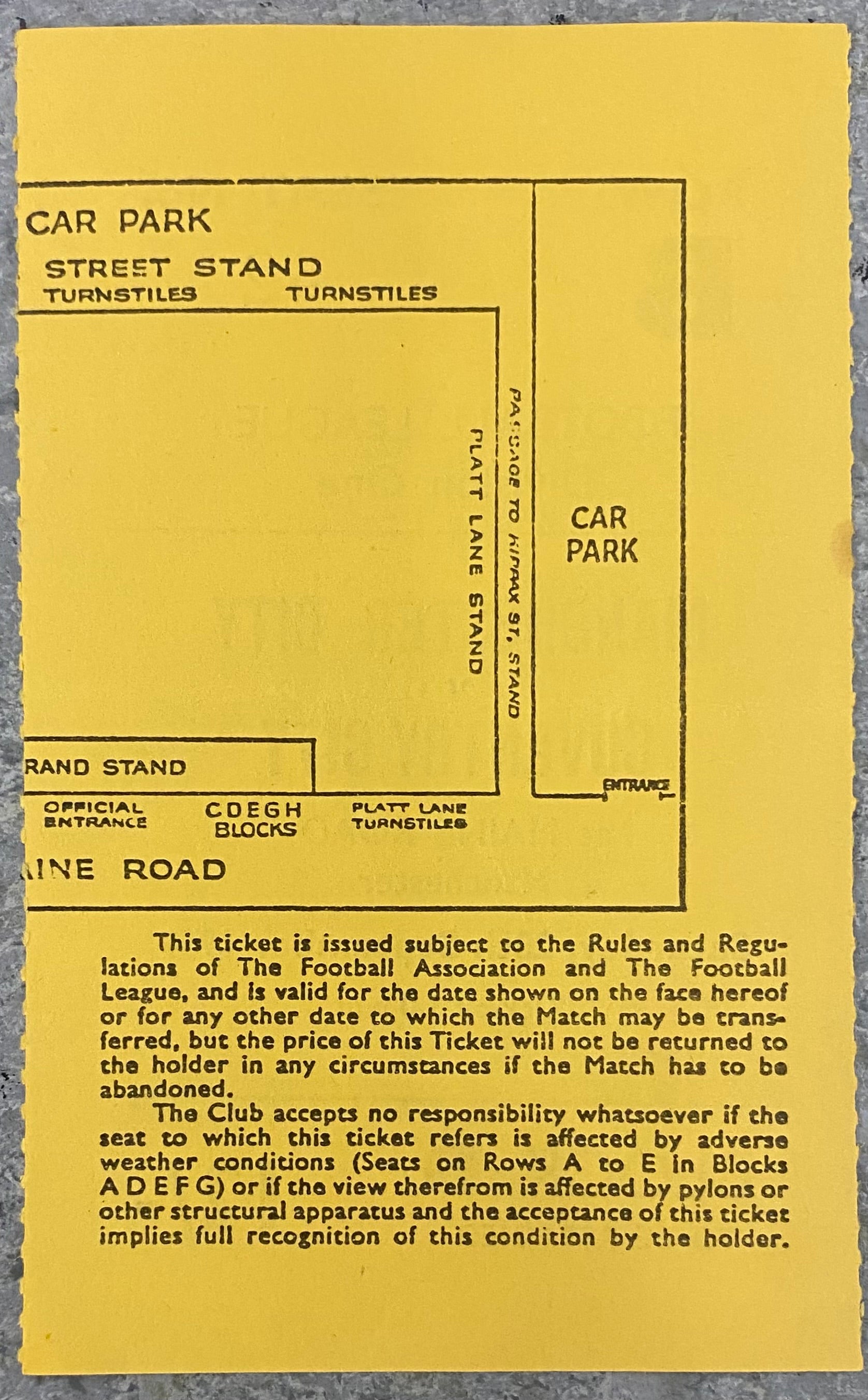 1969/70 ORIGINAL DIVISION 1 TICKET MANCHESTER CITY V COVENTRY CITY