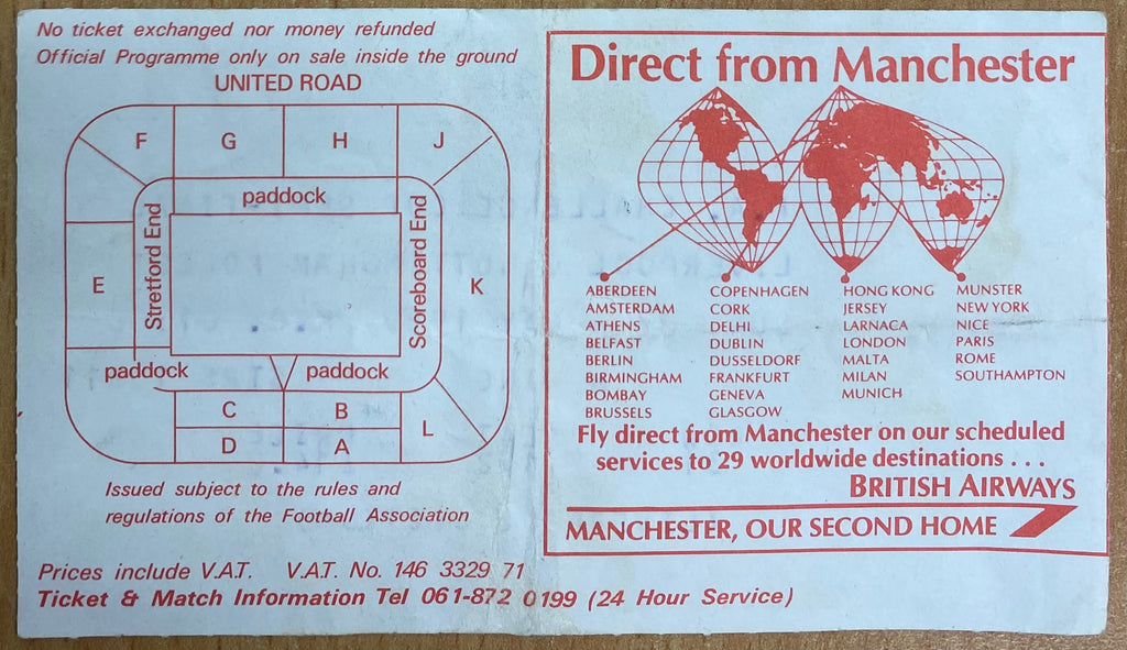 1989 ORIGINAL FA CUP SEMI FINAL TICKET LIVERPOOL V NOTTINGHAM FOREST @ OLD TRAFFORD