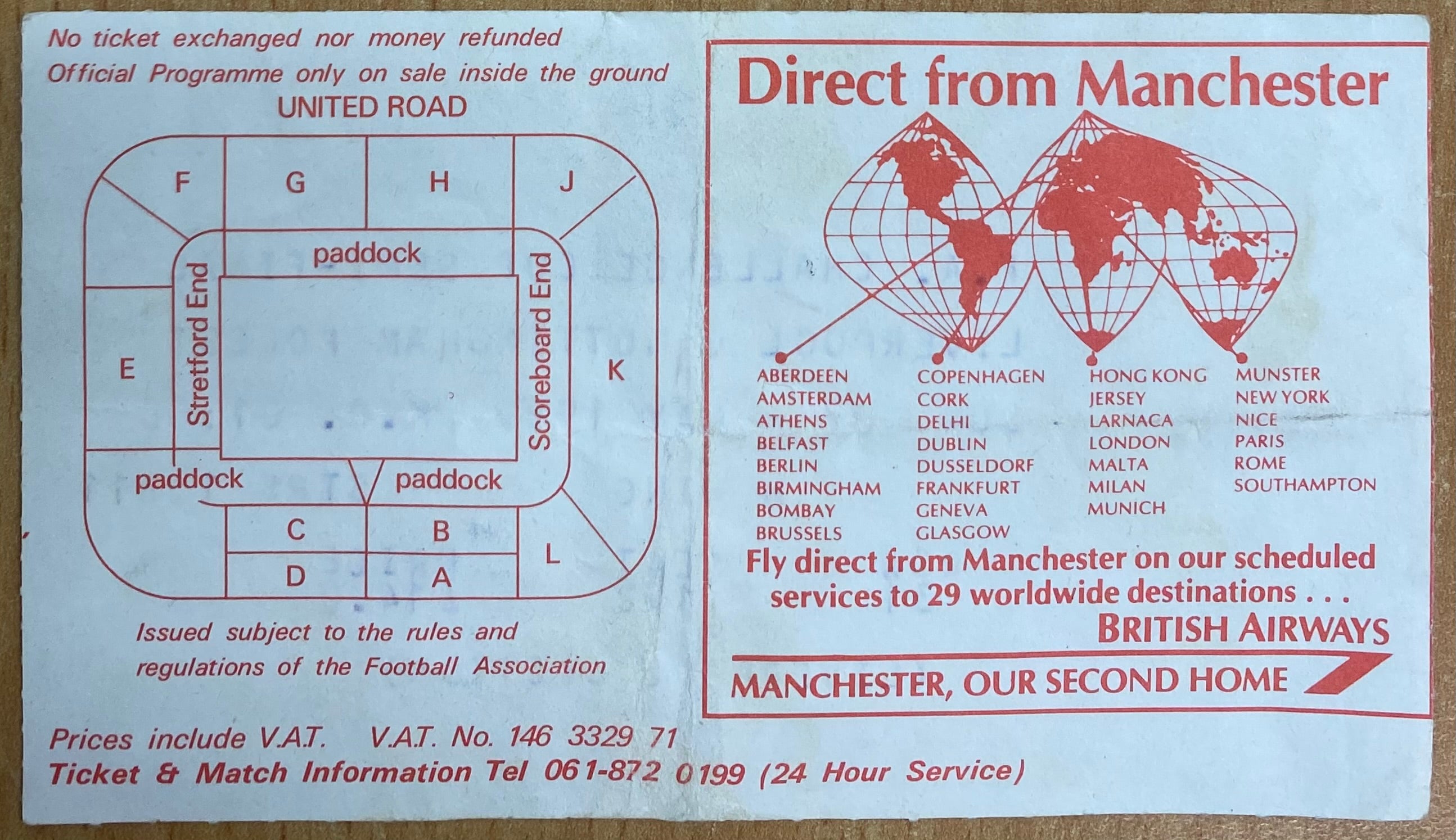1989 ORIGINAL FA CUP SEMI FINAL TICKET LIVERPOOL V NOTTINGHAM FOREST @ OLD TRAFFORD