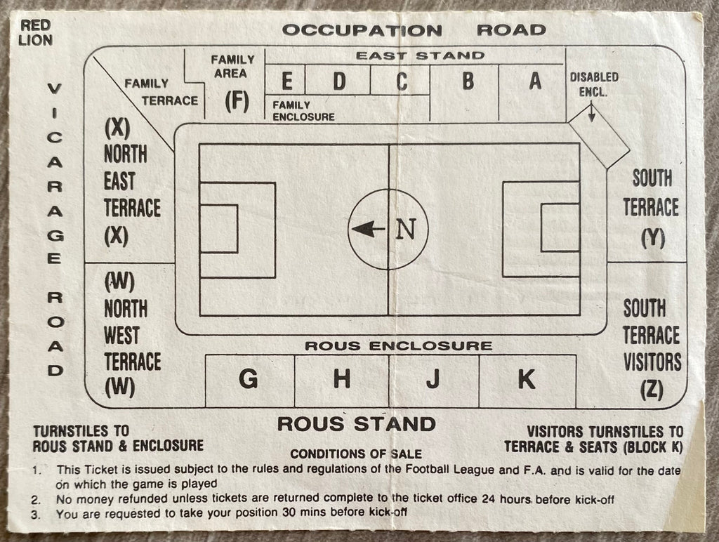 1991/92 ORIGINAL DIVISION 2 TICKET WATFORD V CHARLTON ATHLETIC