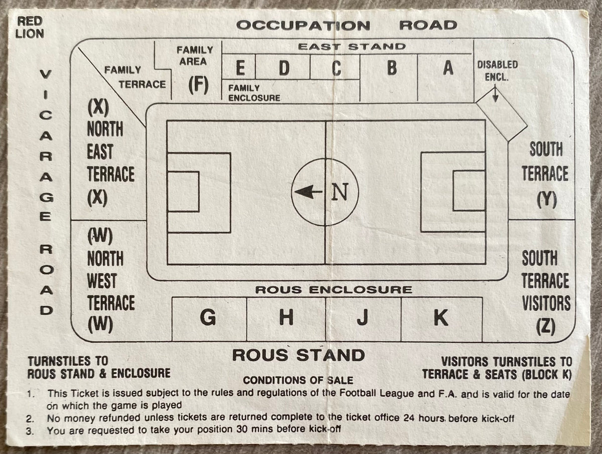 1991/92 ORIGINAL DIVISION 2 TICKET WATFORD V CHARLTON ATHLETIC