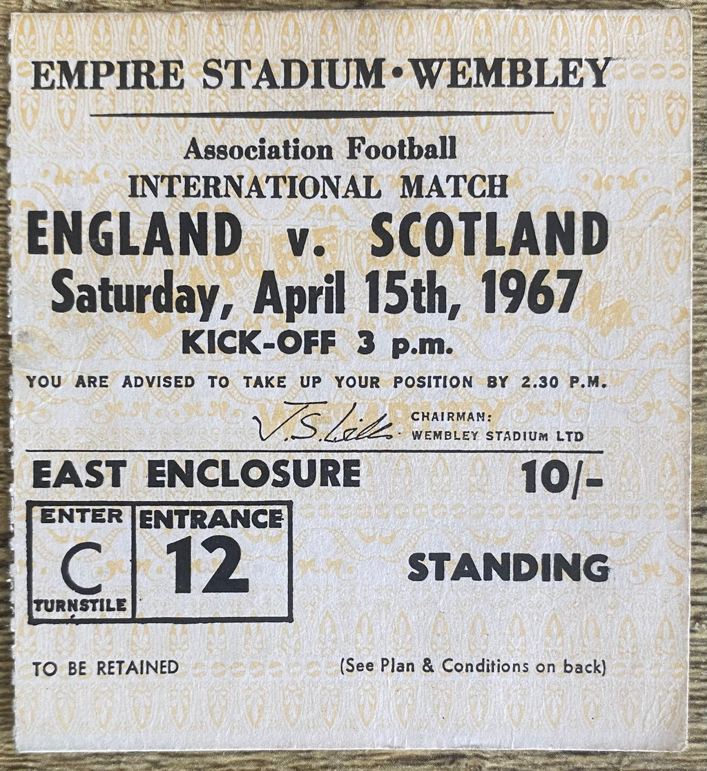 1967 ORIGINAL BRITISH HOME INTERNATIONAL CHAMPIONSHIPS TICKET ENGLAND V SCOTLAND