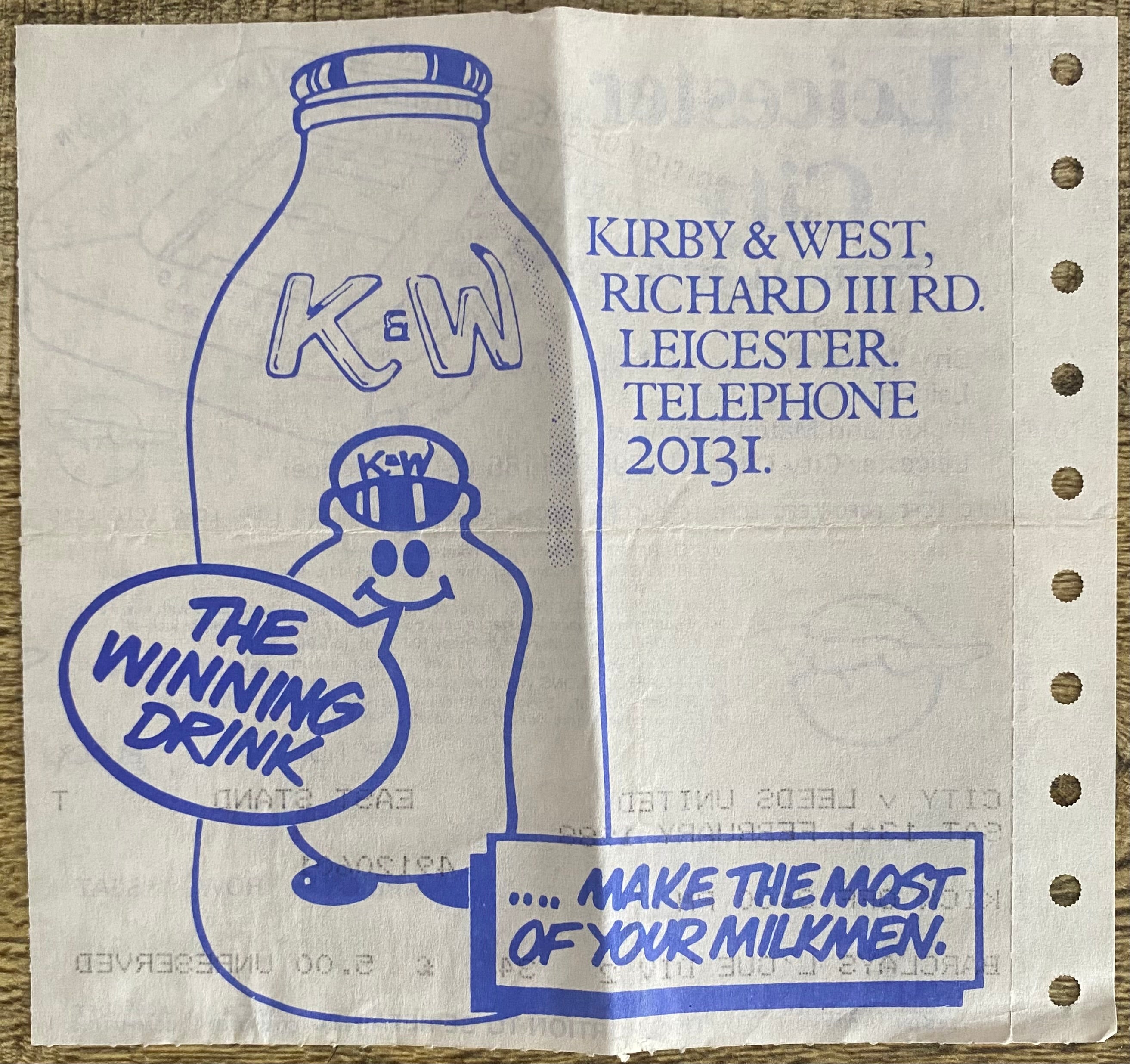 1987/88 ORIGINAL DIVISION 2 TICKET LEICESTER CITY V LEEDS UNITED