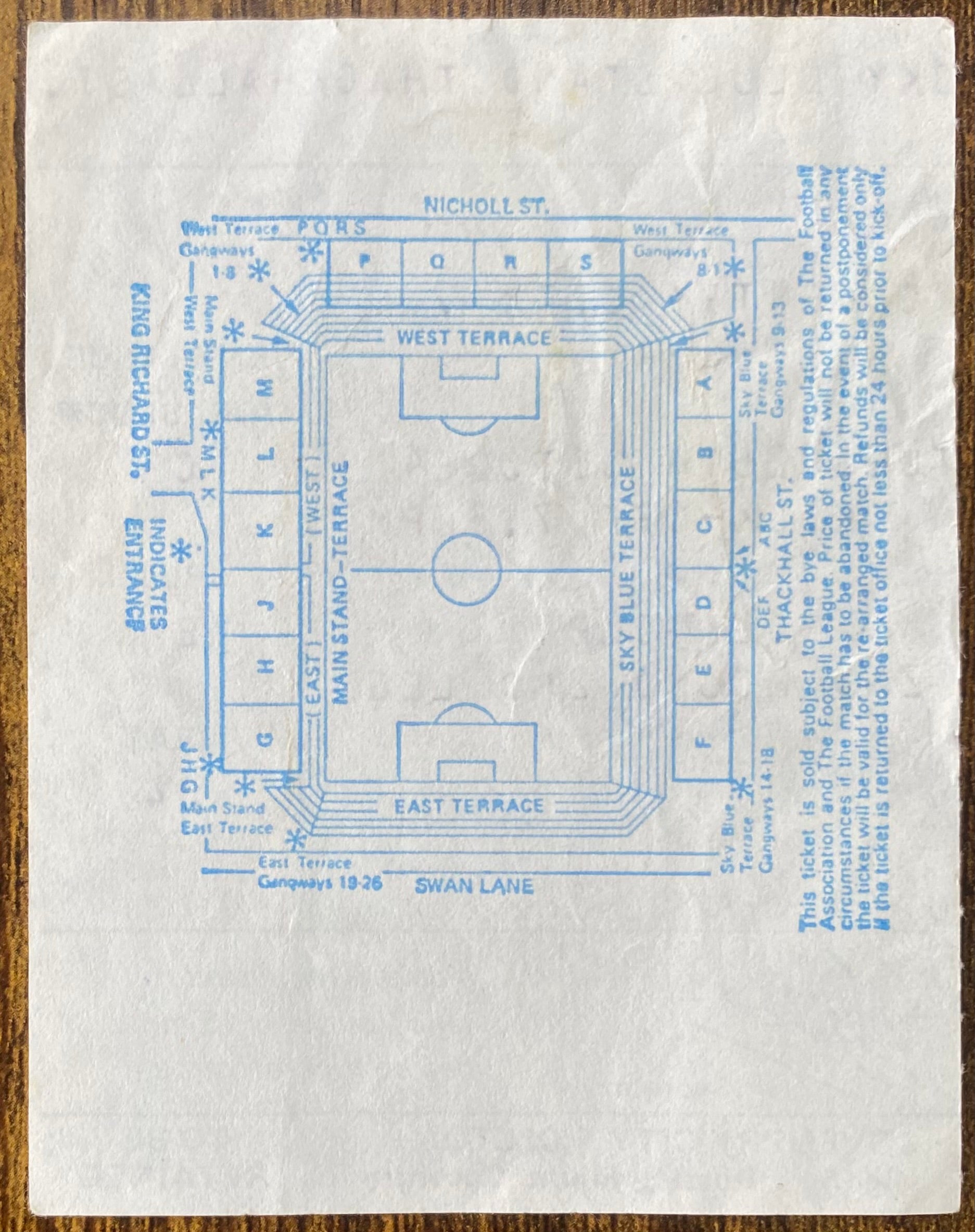 1982/83 ORIGINAL MILK CUP 2ND ROUND 2ND LEG TICKET COVENTRY CITY V FULHAM