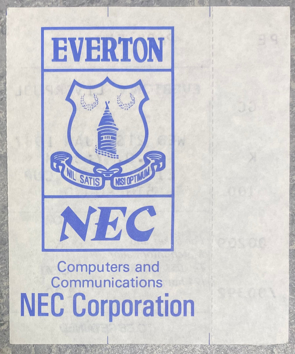 1986/87 ORIGINAL LITTLEWOODS CUP 5TH ROUND TICKET EVERTON V LIVERPOOL
