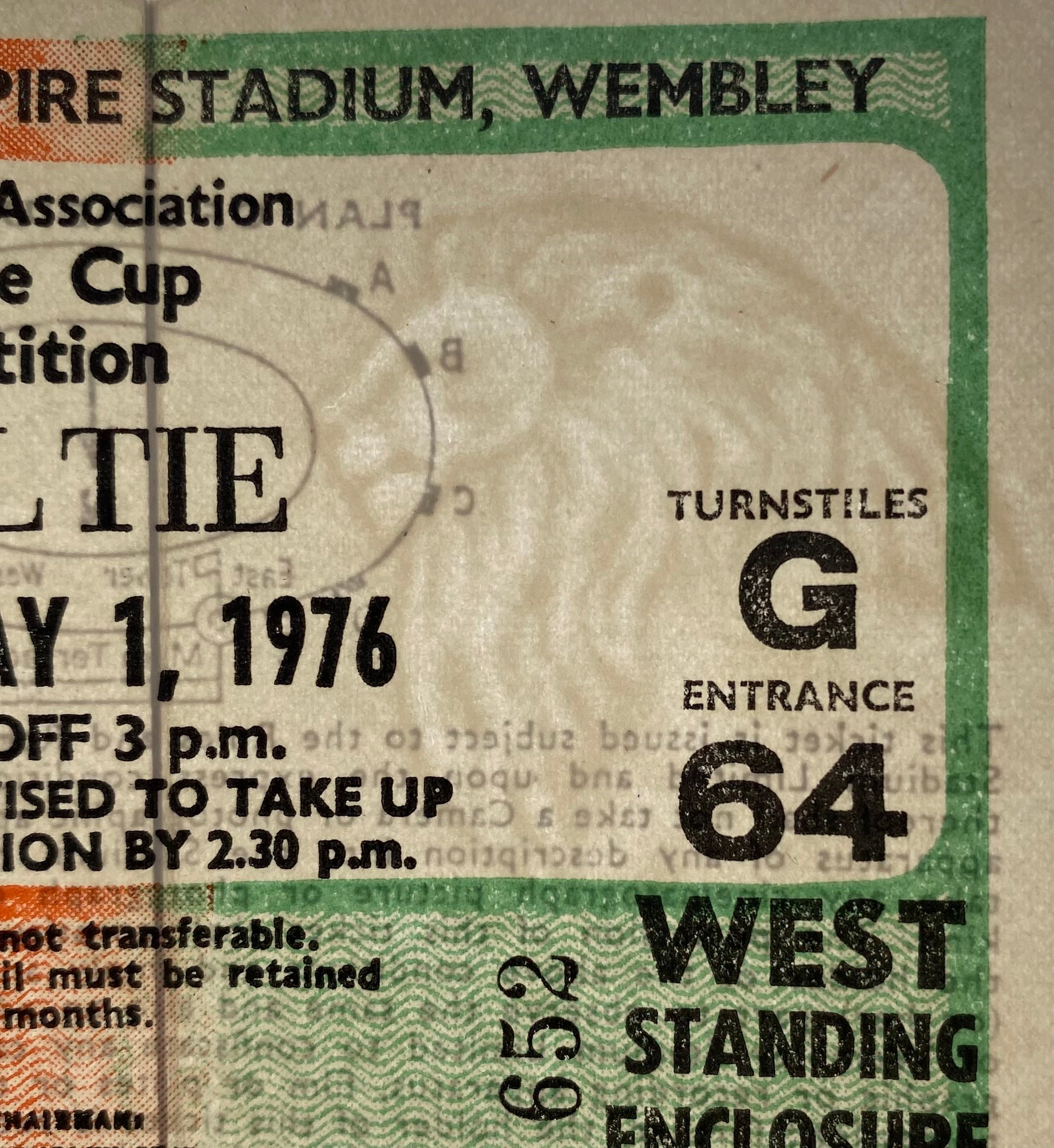 1976 ORIGINAL FA CUP FINAL TICKET SOUTHAMPTON V MANCHESTER UNITED