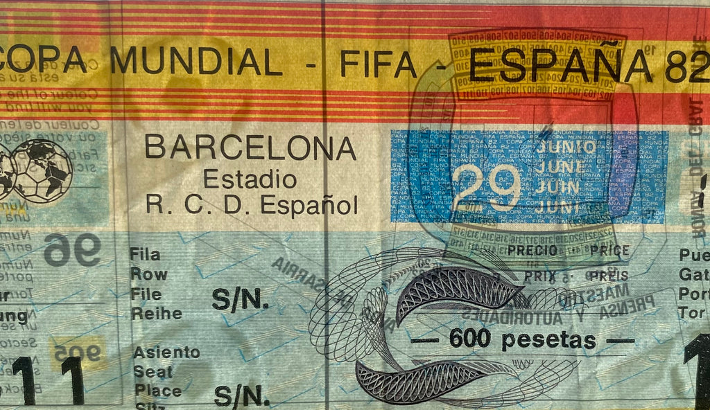 1982 ORIGINAL WORLD CUP 2ND PHASE TICKET ARGENTINA V ITALY @ BARCELONA