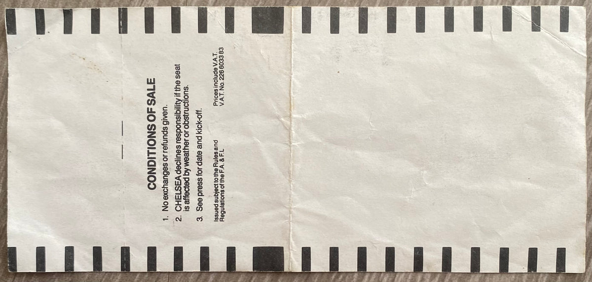 1987/88 ORIGINAL DIVISION ONE UNUSED TICKET CHELSEA V CHARLTON ATHLETIC