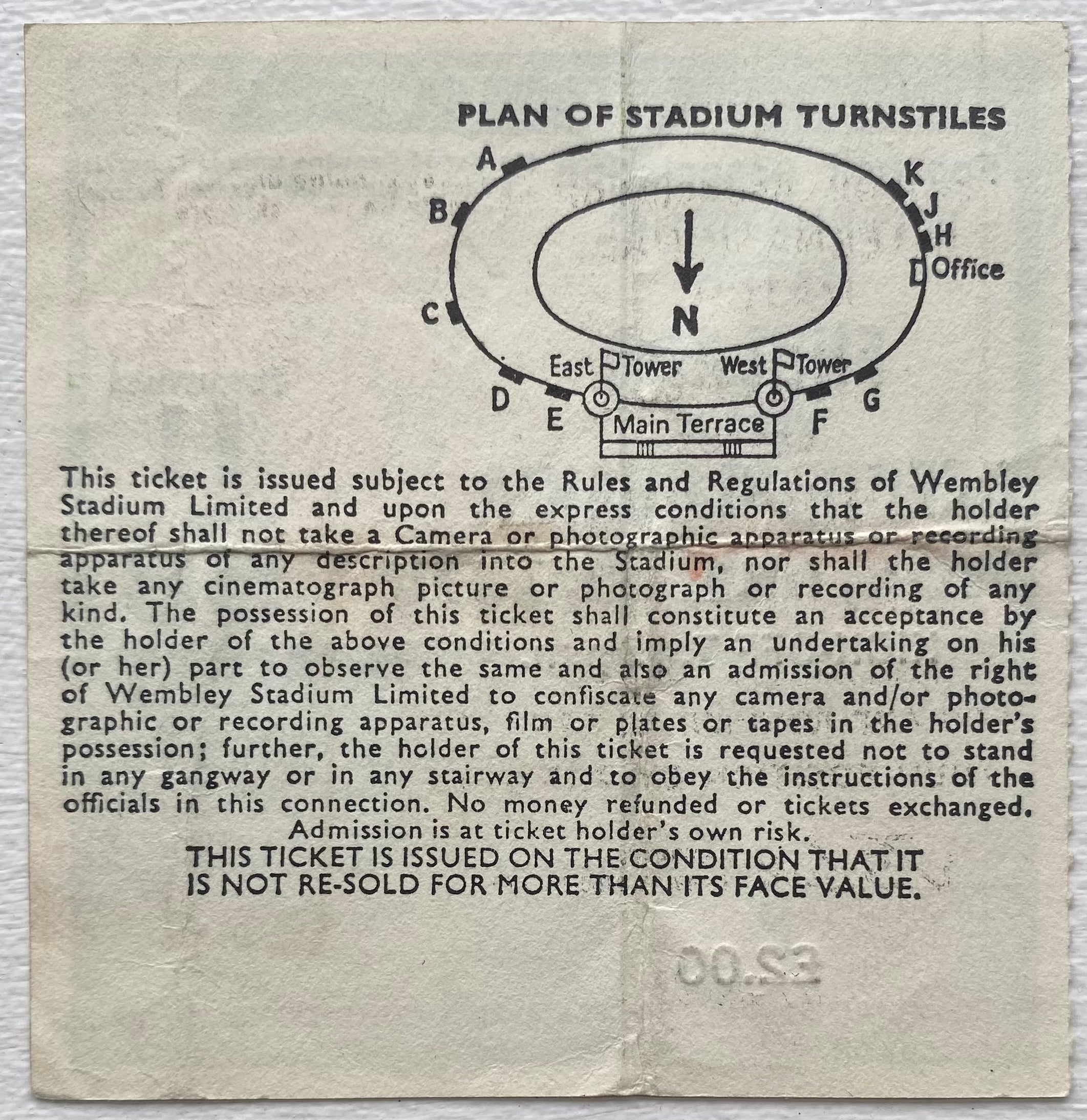 1978 ORIGINAL INTERNATIONAL TICKET ENGLAND V CZECHOSLOVAKIA