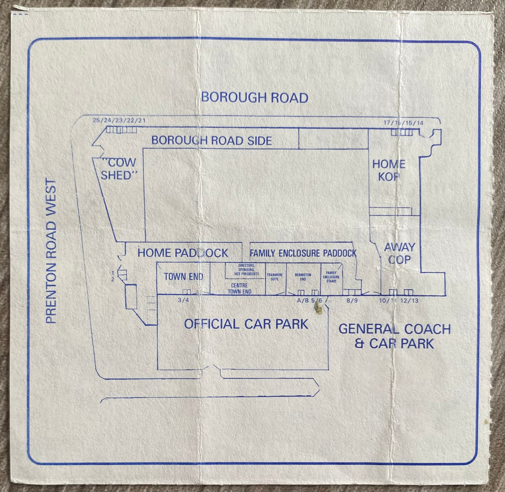 1989/90 ORIGINAL LITTLEWOODS CUP 4TH ROUND TICKET TRANMERE ROVERS V TOTTENHAM HOTSPUR