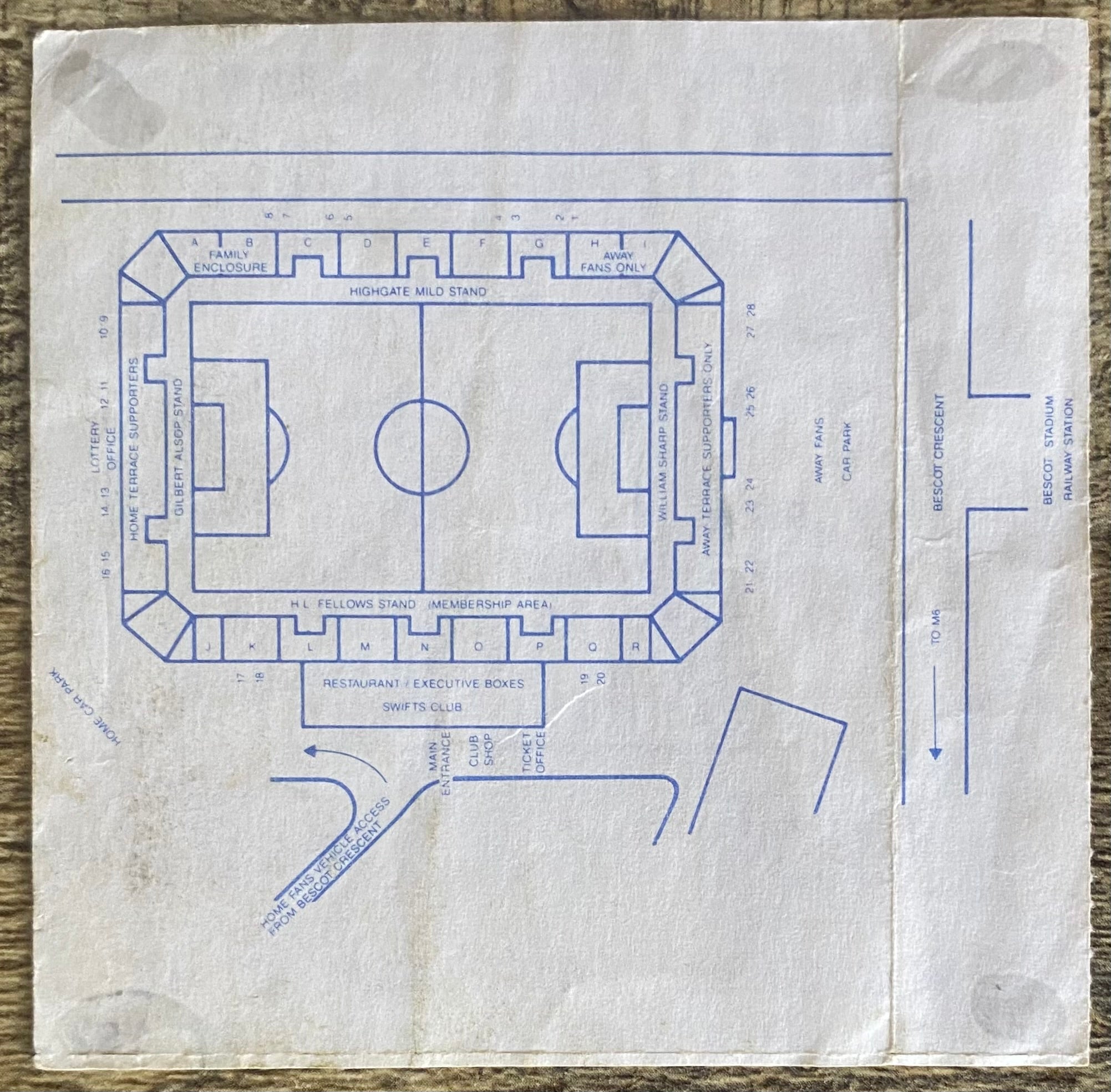 1990/91 ORIGINAL BESCOT STADIUM OPENING TICKET WALSALL V ASTON VILLA