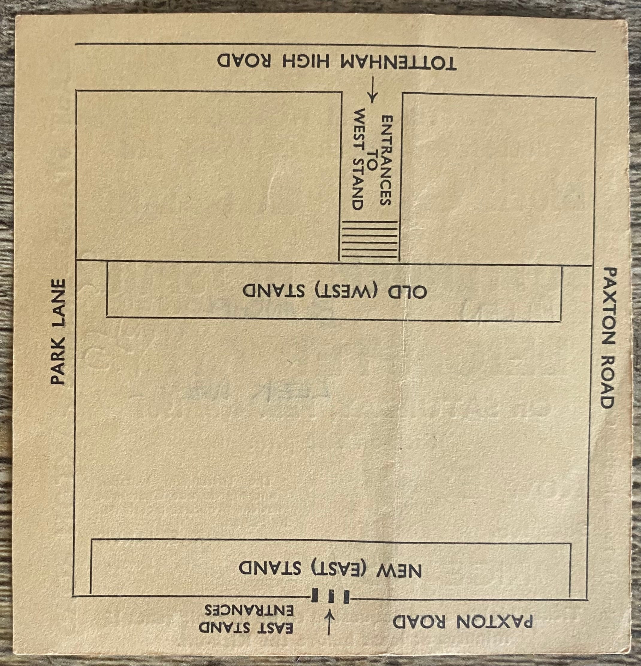 1960/61 ORIGINAL DIVISION ONE TICKET TOTTENHAM HOTSPUR V LEICESTER CITY