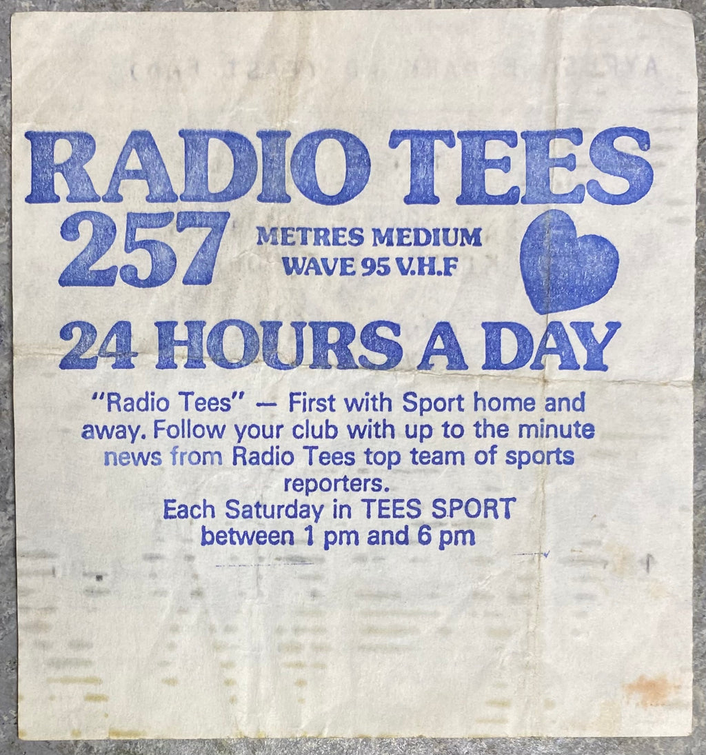 1984/85 ORIGINAL DIVISION TWO TICKET MIDDLESBROUGH V LEEDS UNITED