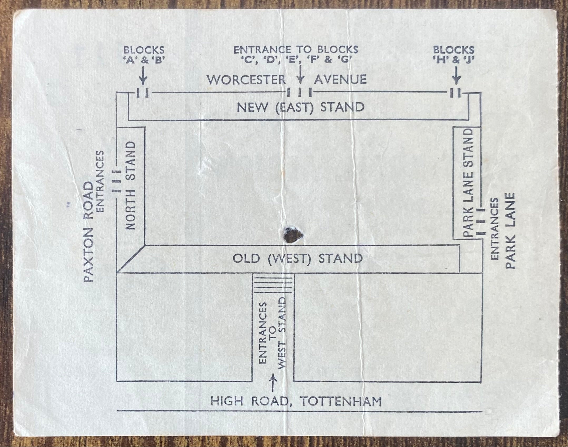 1971/72 ORIGINAL DIVISION ONE TICKET TOTTENHAM HOTSPUR V WEST BROMWICH ALBION