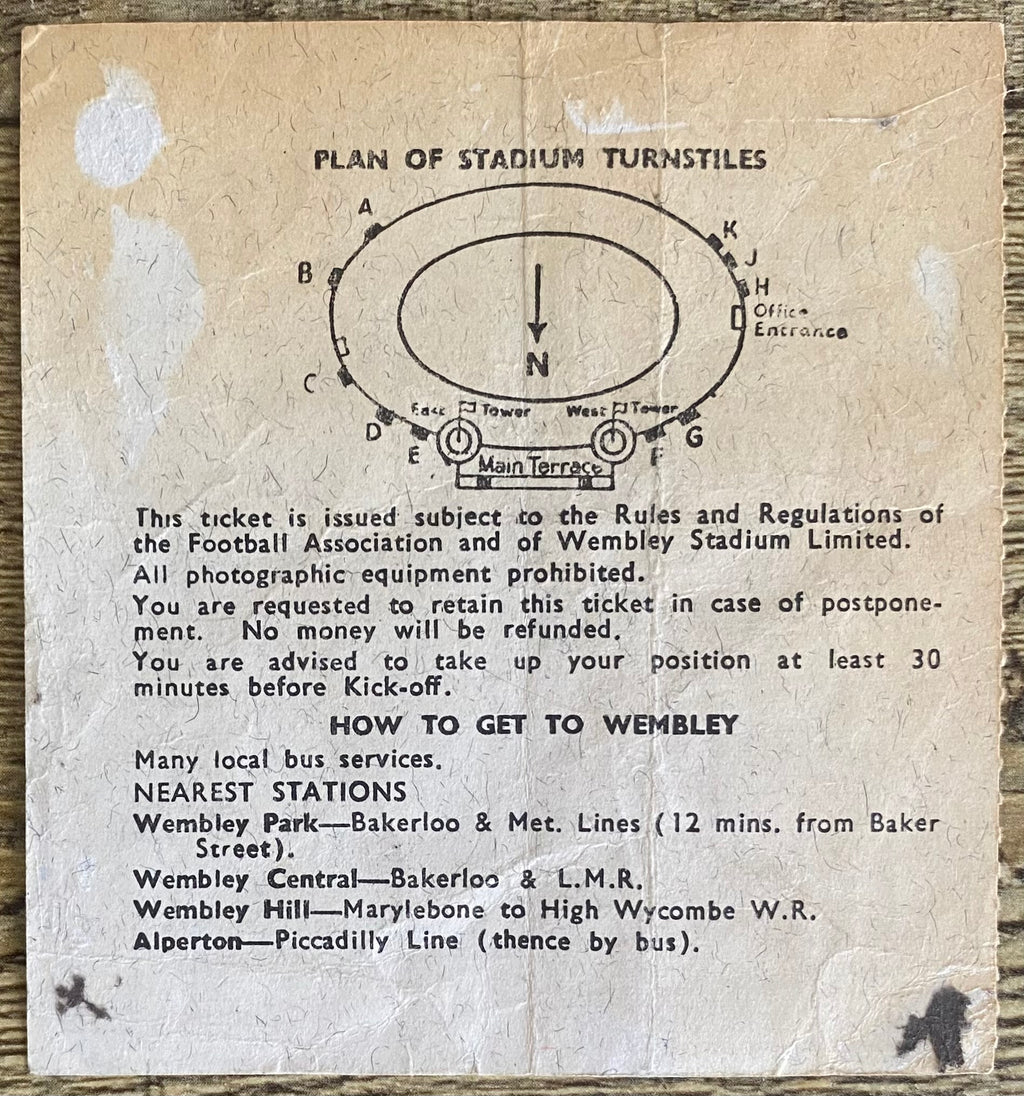 1966 ORIGINAL WORLD CUP SEMI  FINAL TICKET ENGLAND V PORTUGAL @ WEMBLEY