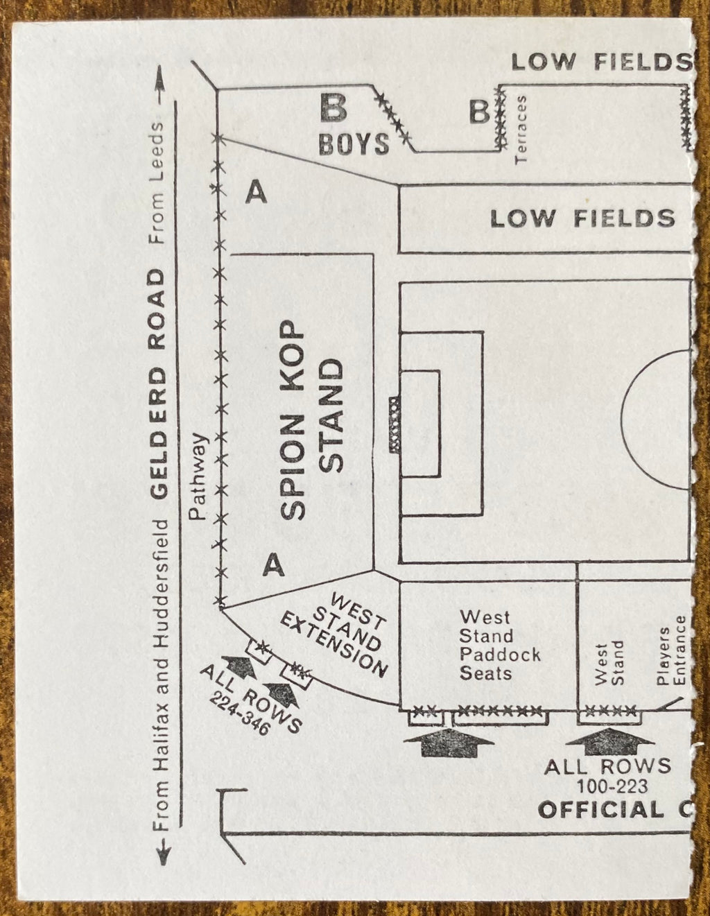 1970/71 ORIGINAL DIVISION ONE TICKET LEEDS UNITED V HUDDERSFIELD TOWN