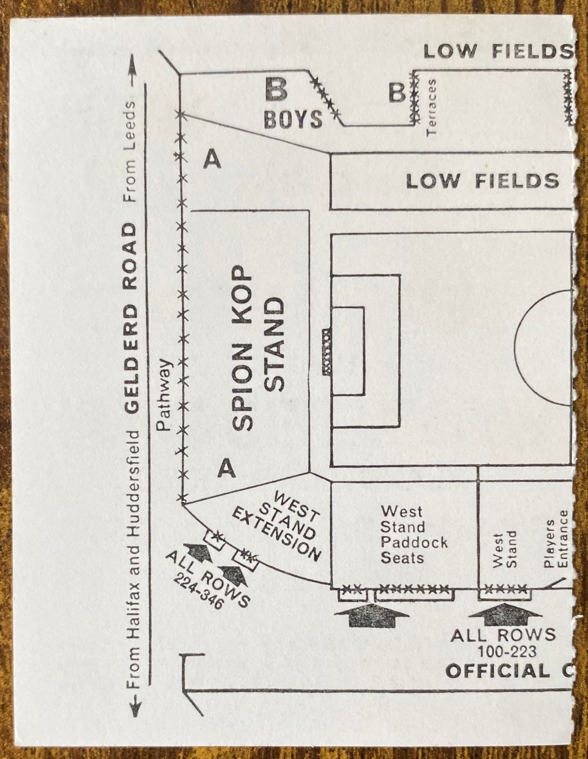 1970/71 ORIGINAL DIVISION ONE TICKET LEEDS UNITED V HUDDERSFIELD TOWN