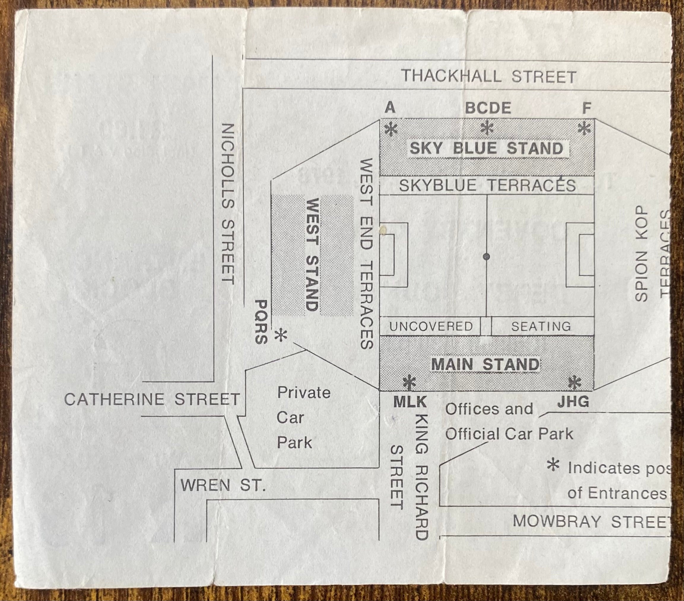 1978/79 ORIGINAL DIVISION 1 TICKET COVENTRY CITY V DERBY COUNTY