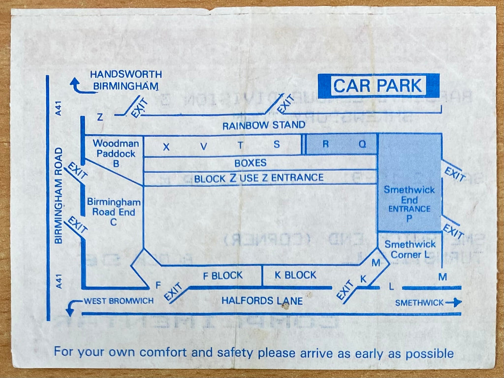 1991/92 ORIGINAL DIVISION 3 TICKET WEST BROMWICH ALBION V SHREWSBURY TOWN