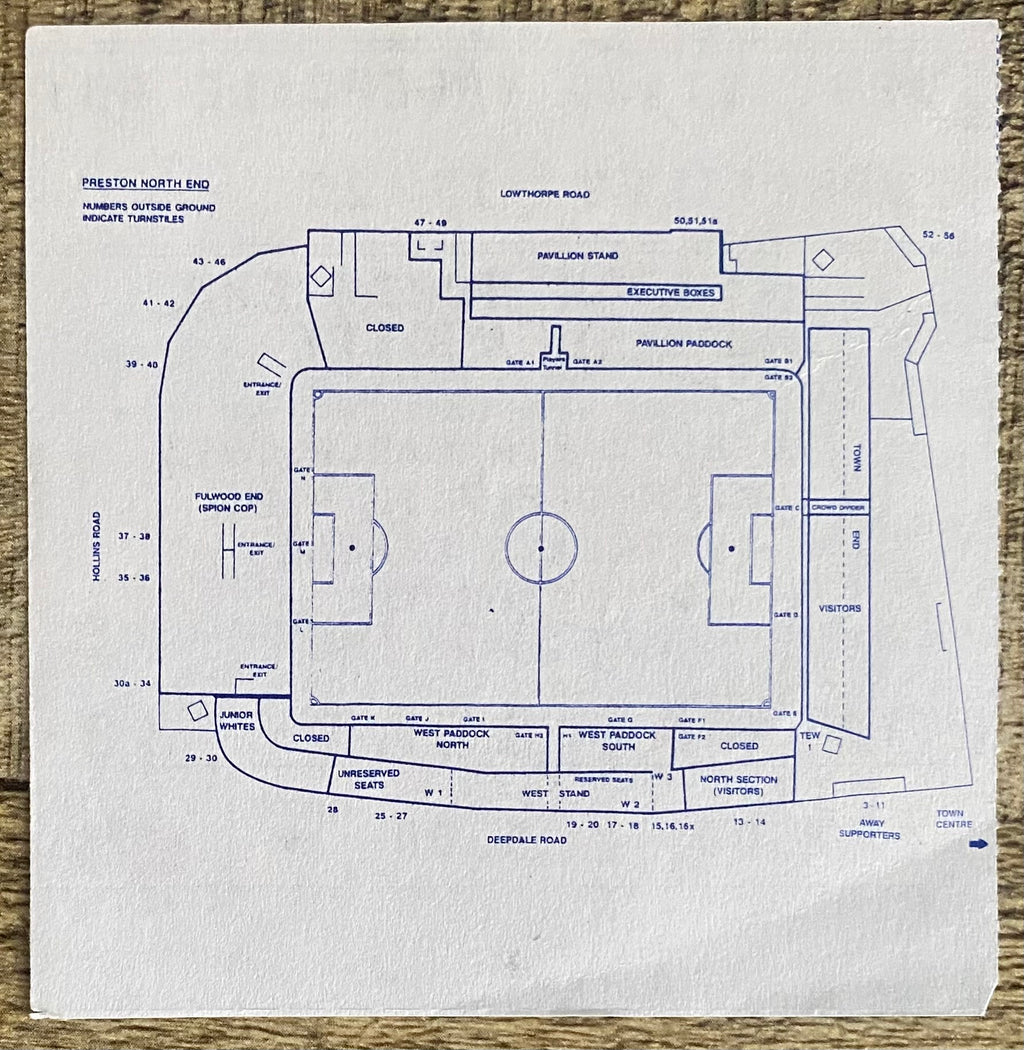 1992/93 ORIGINAL DIVISION 2 TICKET PRESTON NORTH END V SWANSEA CITY
