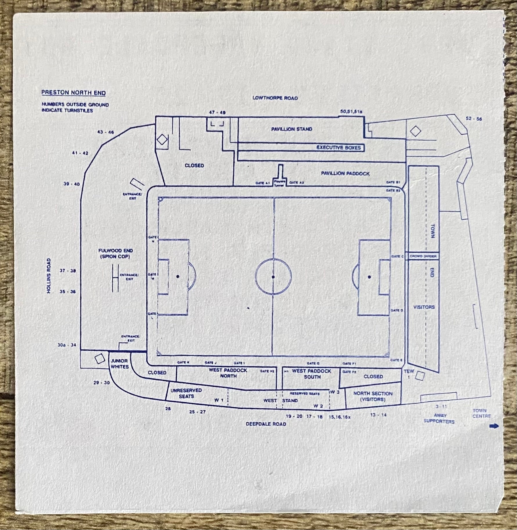1992/93 ORIGINAL DIVISION 2 TICKET PRESTON NORTH END V SWANSEA CITY