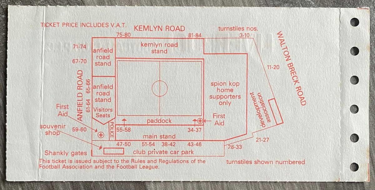 1991/92 ORIGINAL DIVISION 1 TICKET LIVERPOOL V OLDHAM ATHLETIC