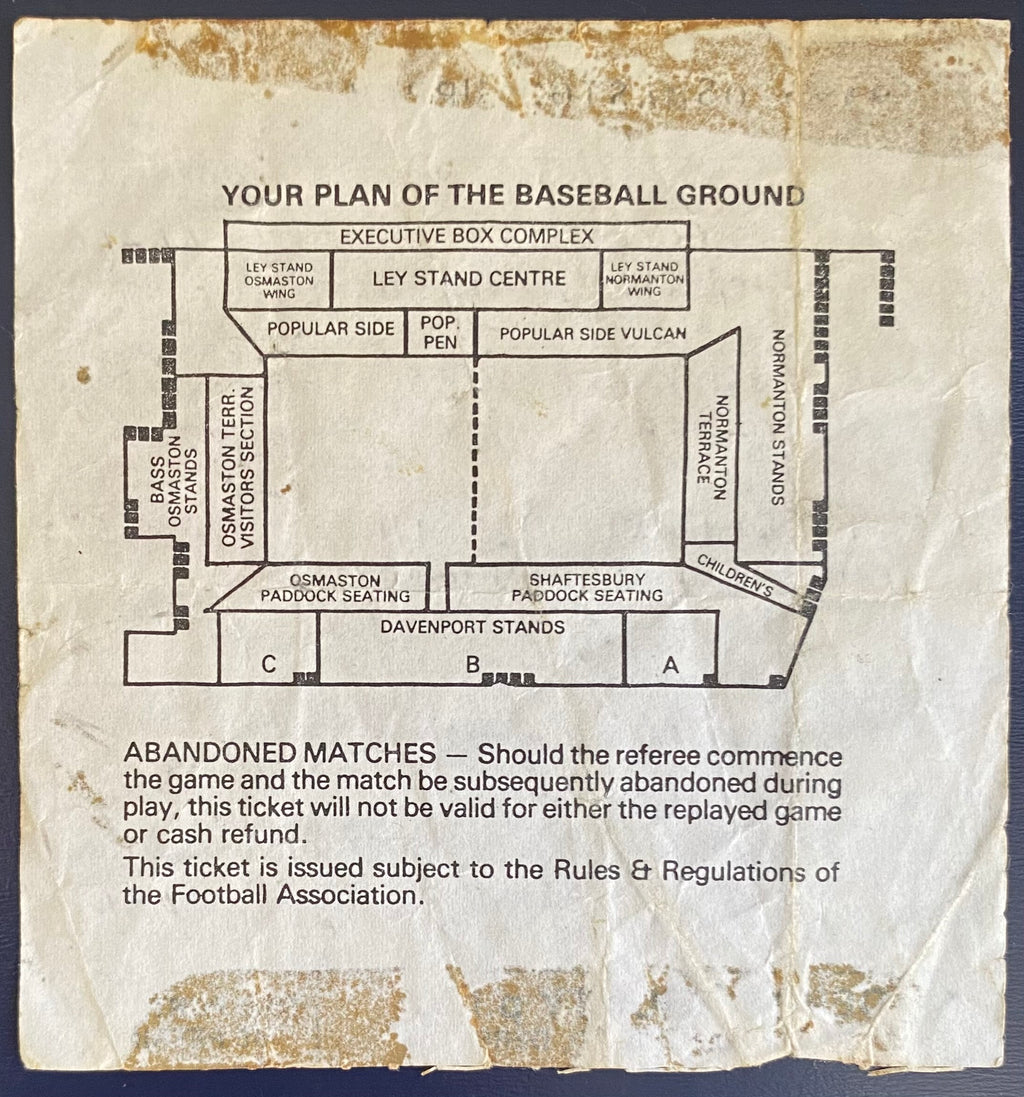 1983/84 ORIGINAL DIVISION 2 TICKET DERBY COUNTY V NEWCASTLE UNITED