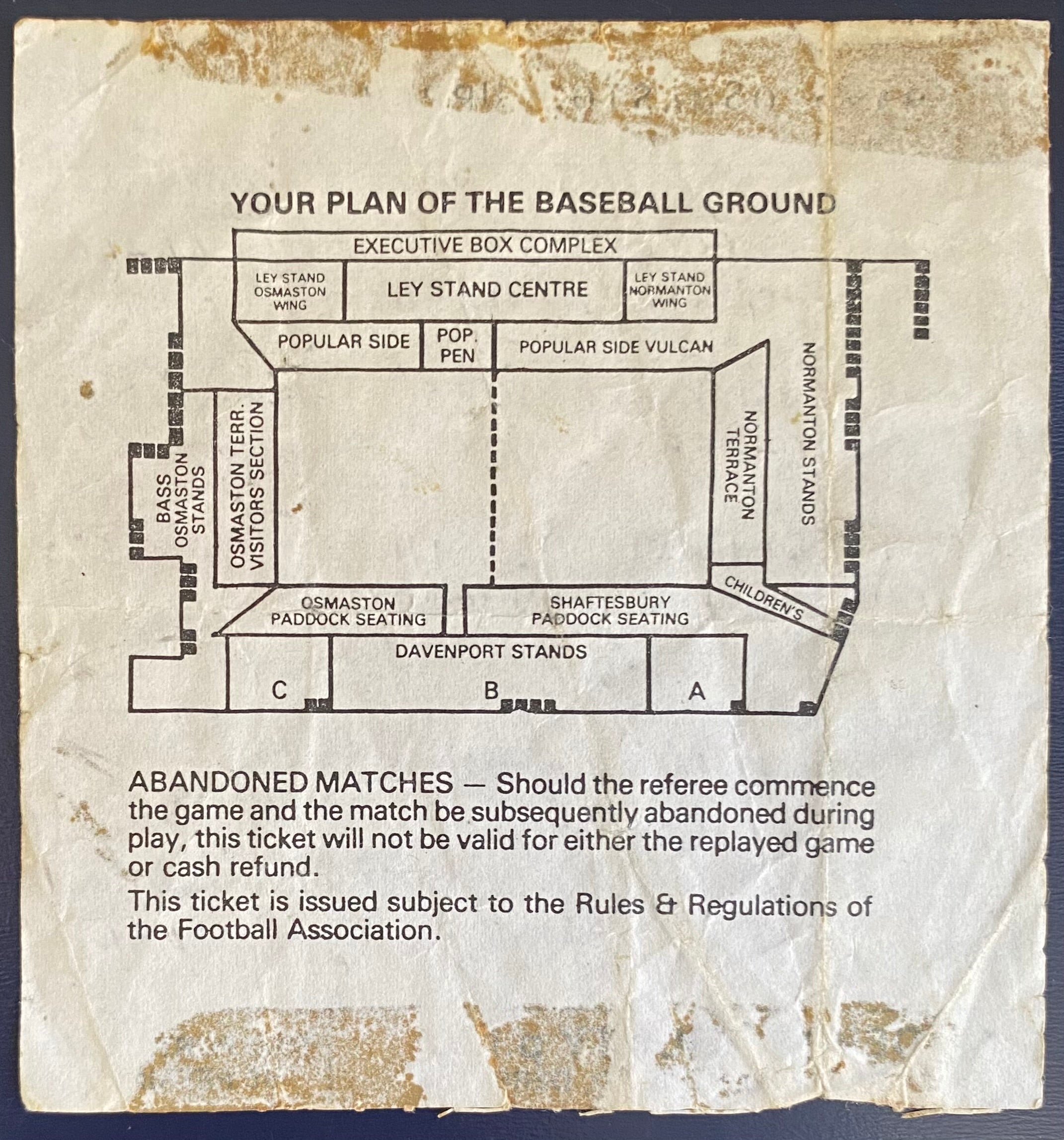 1983/84 ORIGINAL DIVISION 2 TICKET DERBY COUNTY V NEWCASTLE UNITED