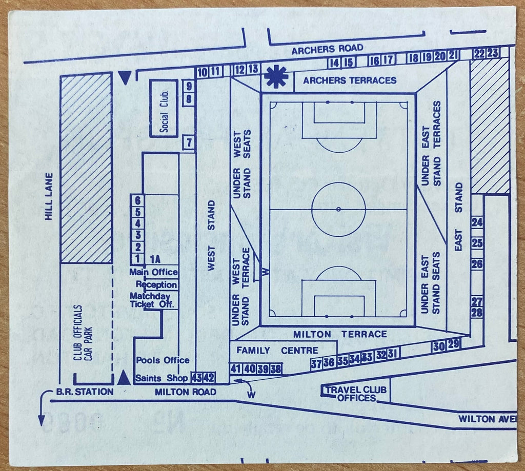 1984/85 ORIGINAL DIVISION ONE TICKET SOUTHAMPTON V TOTTENHAM HOTSPUR