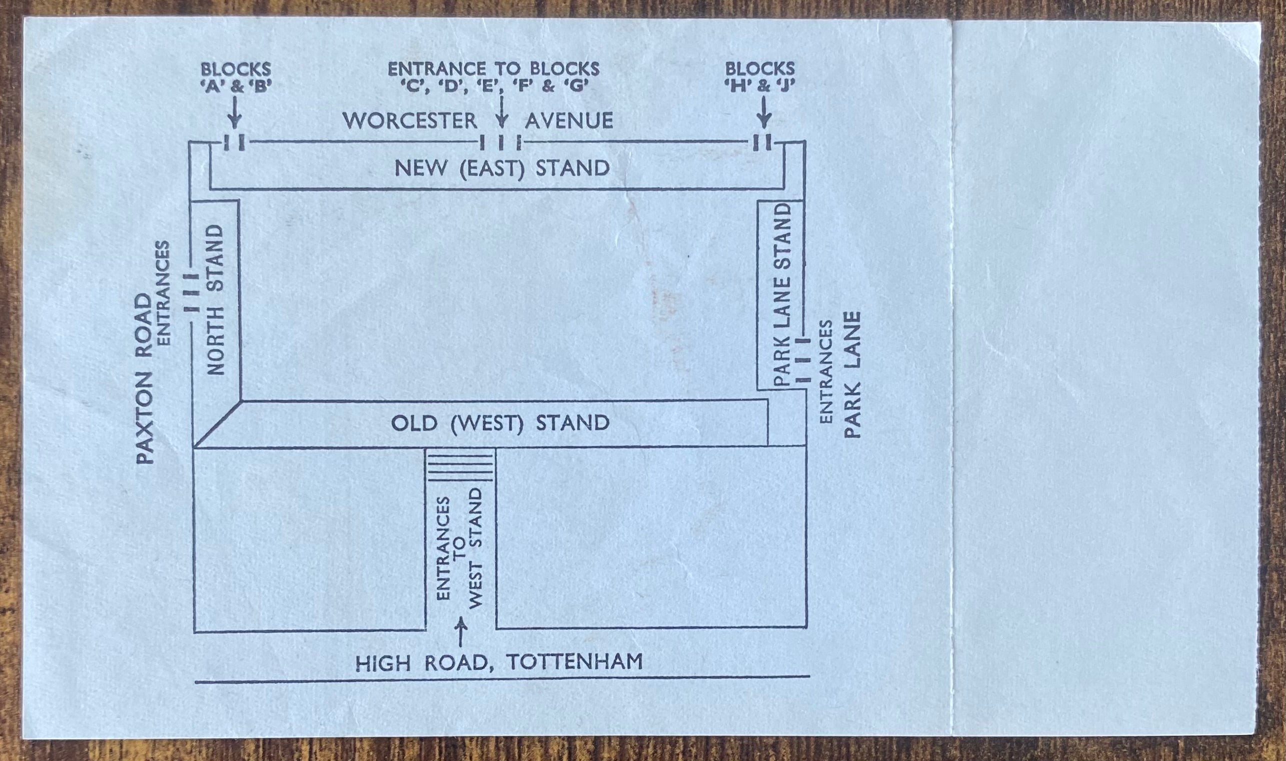 1970/71 ORIGINAL DIVISION ONE UNUSED TICKET TOTTENHAM HOTSPUR V CRYSTAL PALACE