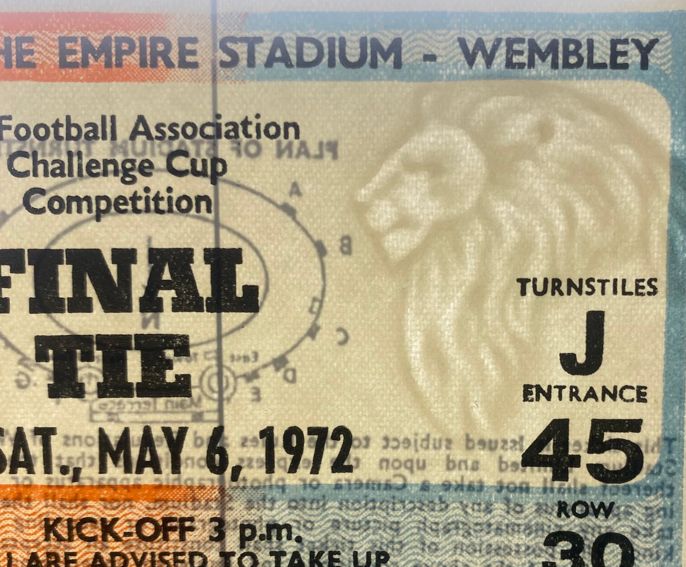 1972 ORIGINAL FA CUP FINAL TICKET ARSENAL V LEEDS UNITED